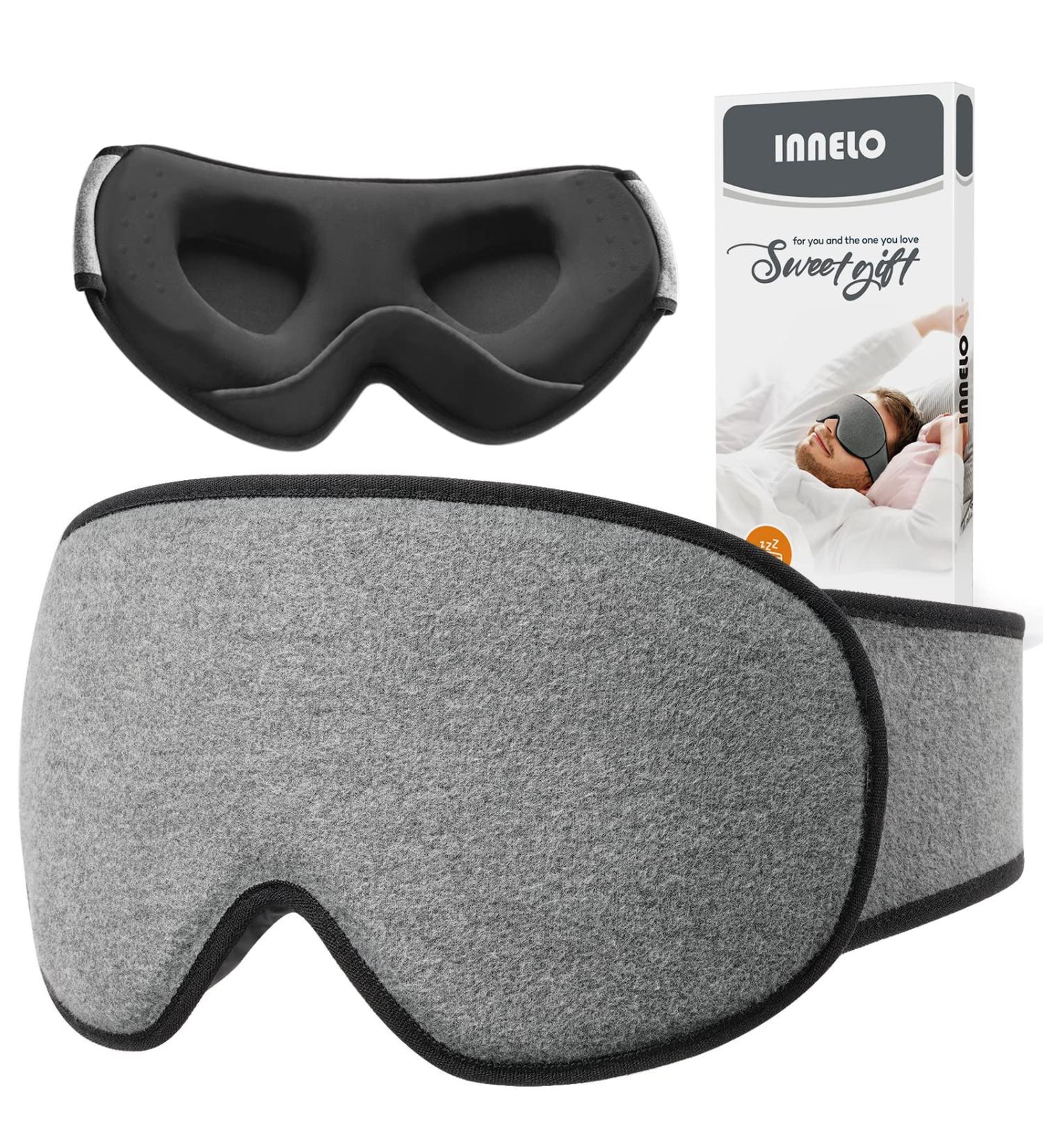 INNELO Cotton Sleep Eye Mask | Ultra Soft & Breathable | Adjustable Strap | Comfortable for Men, Women, Kids | Travel, Nap, Shift Work - Buy Online on GoSupps.com