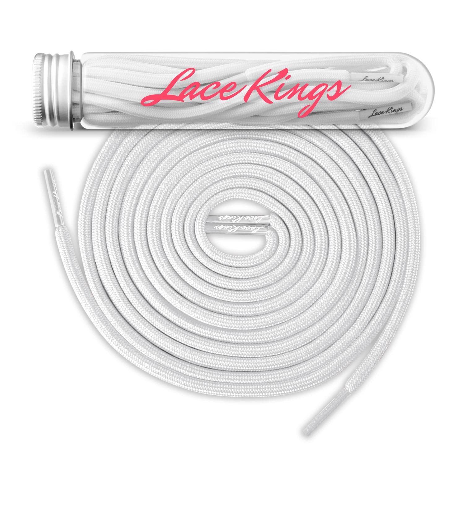 Lace Kings 45 inch White Round Rope Shoelaces | Durable Shoelaces for Sneakers - Buy Online on GoSupps.com