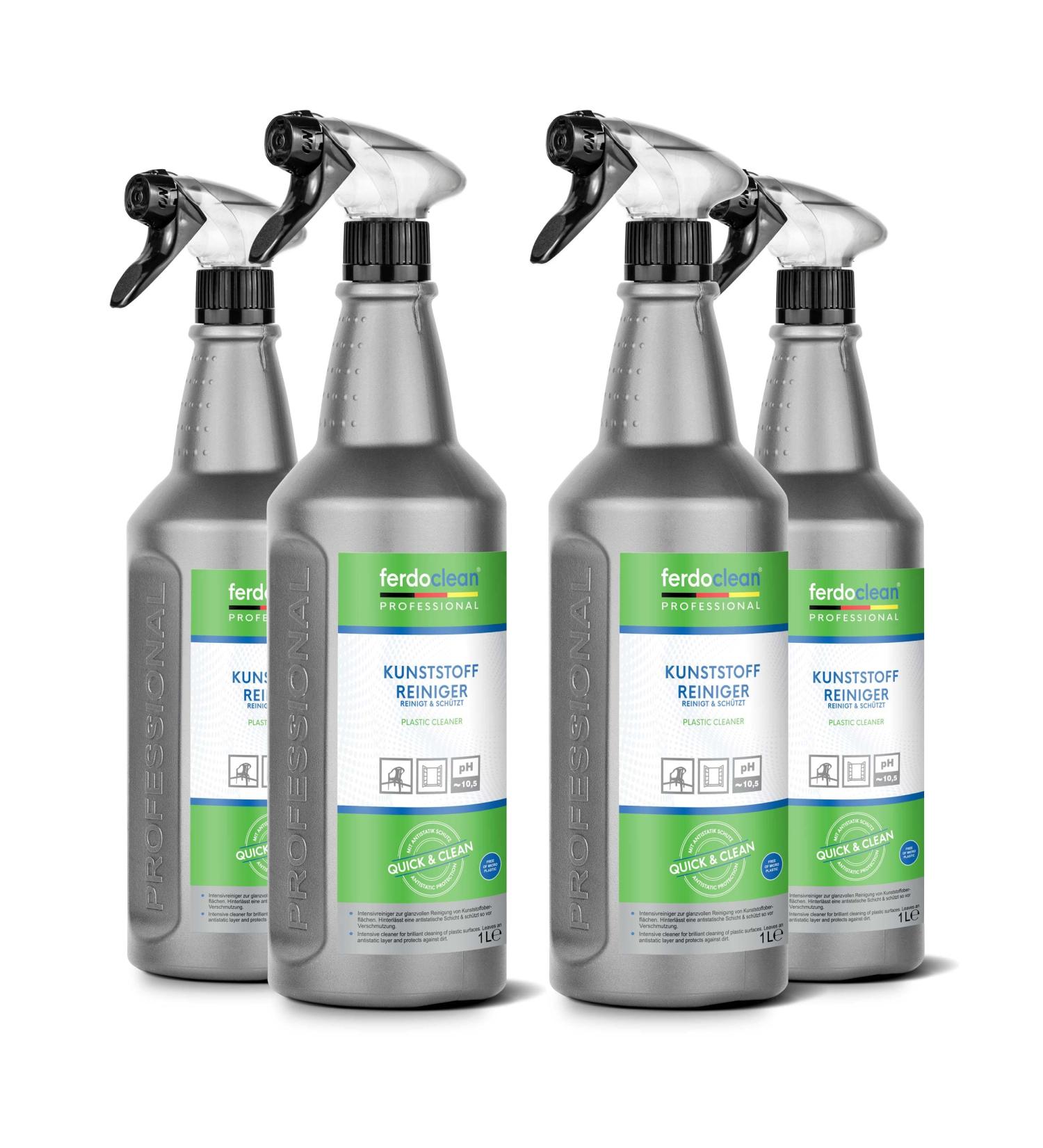 Ferdoclean Organic Plastic Cleaner - 4 x 1000ml for Window Frames & Garden Furniture | PVC Cleaner for Stubborn Dirt - 250ml (4-Pack) - Buy Online on GoSupps.com
