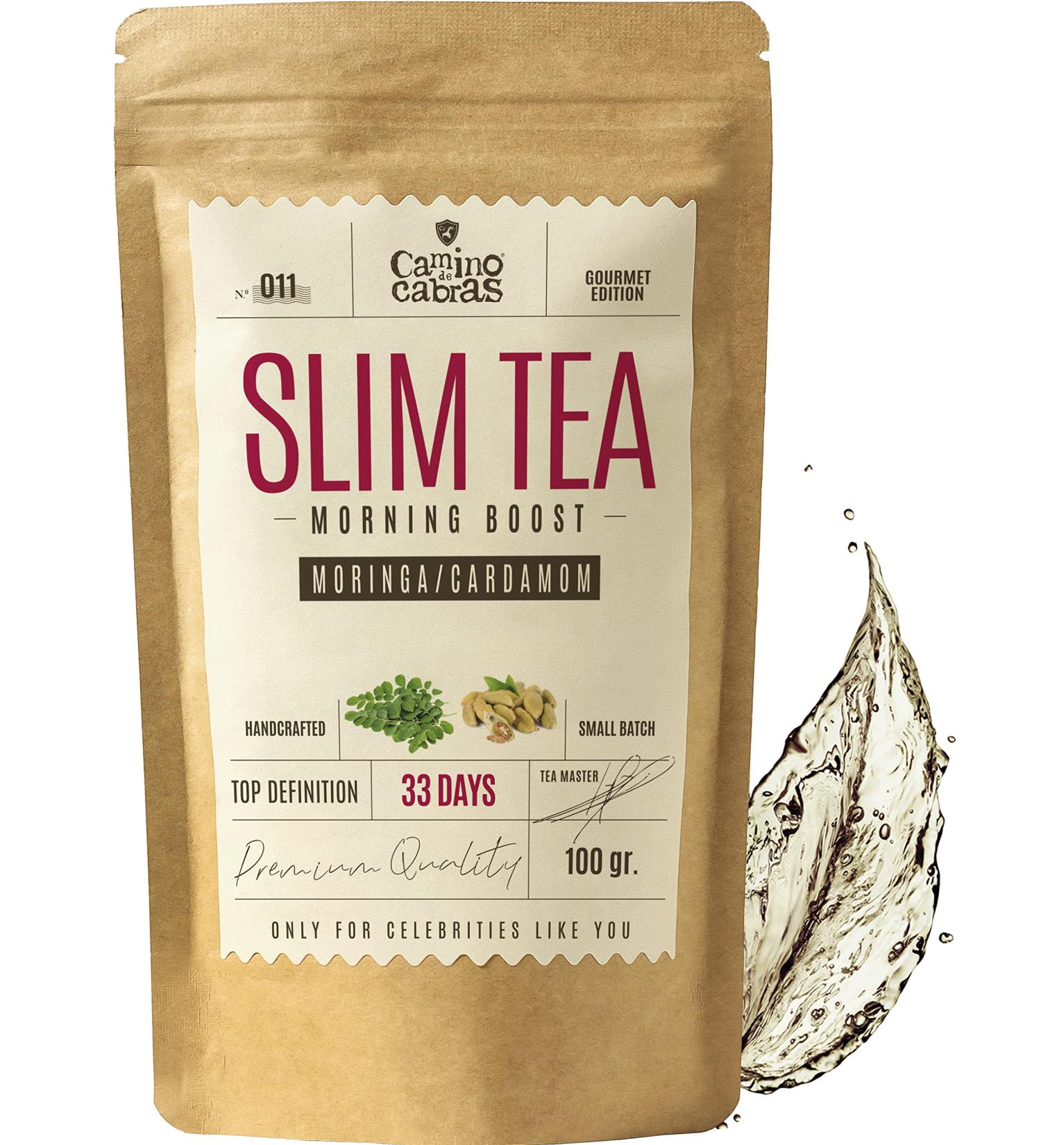 Morning Energy Booster: Slim Tea with Moringa, Mate, Ginger & More - 100g - Buy Online on GoSupps.com