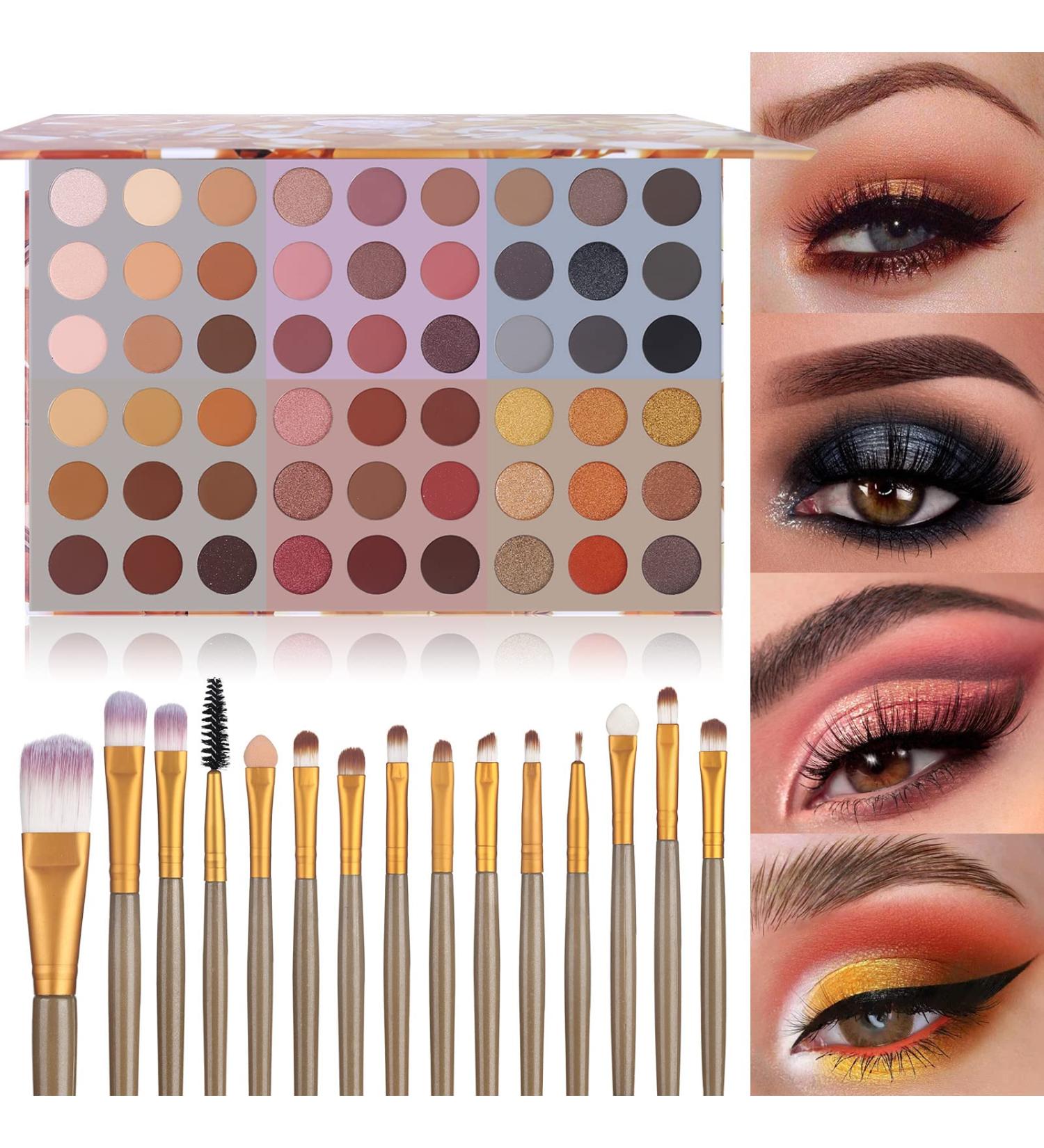 UCANBE 54 Color Nude Eyeshadow Palette + 15 PCS Eye Brushes Set - Highly Pigmented, Long-Lasting Waterproof Makeup - Buy Online on GoSupps.com
