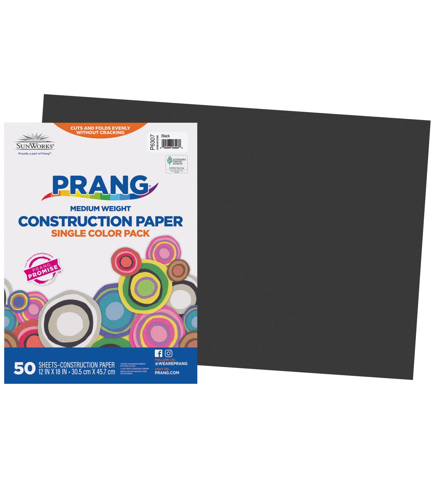 Prang Construction Paper Black 12x18 - 50 Sheets - Buy Online on GoSupps.com