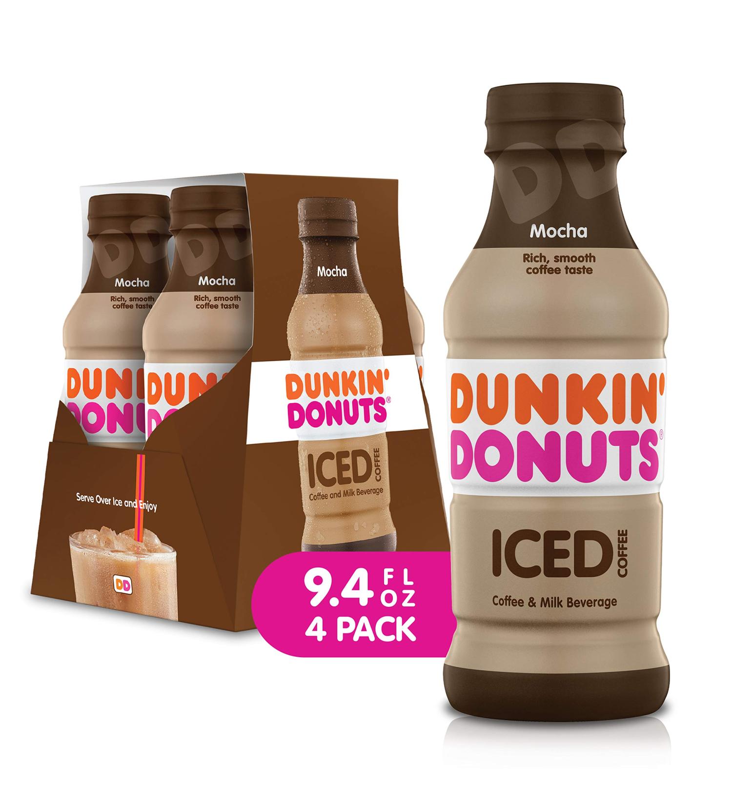 Dunkin Donuts Iced Coffee Mocha 9.4 Fl Oz (Pack of 4) - Refreshing Beverage for Coffee Lovers - Buy Online on GoSupps.com