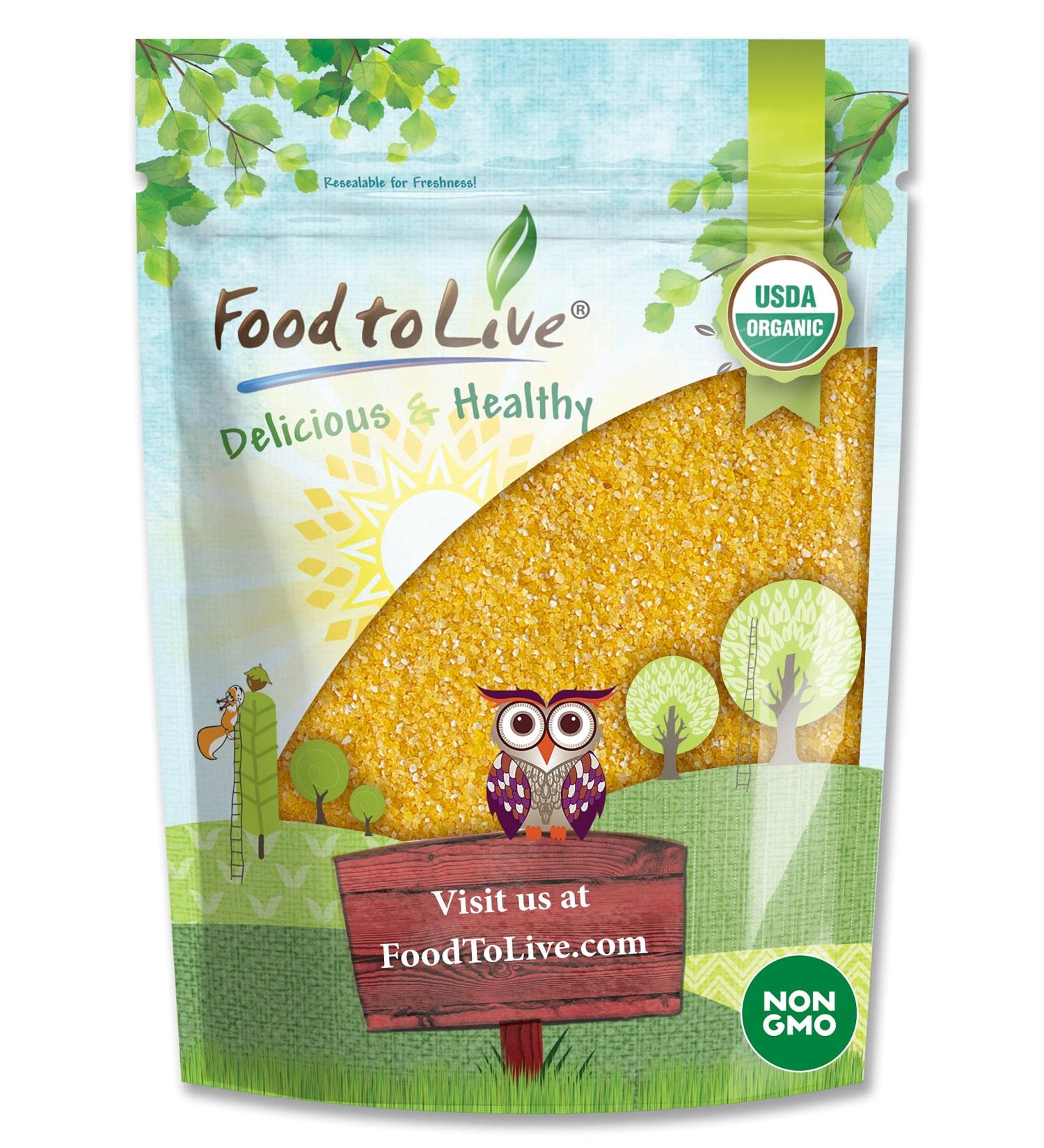 Organic Polenta 1.5 lbs - Non-GMO Yellow Corn Grits | Quick Cooking, Vegan & Kosher | Great for Hot Cereal & Porridge | Low Sodium | Made in USA - Buy Online on GoSupps.com