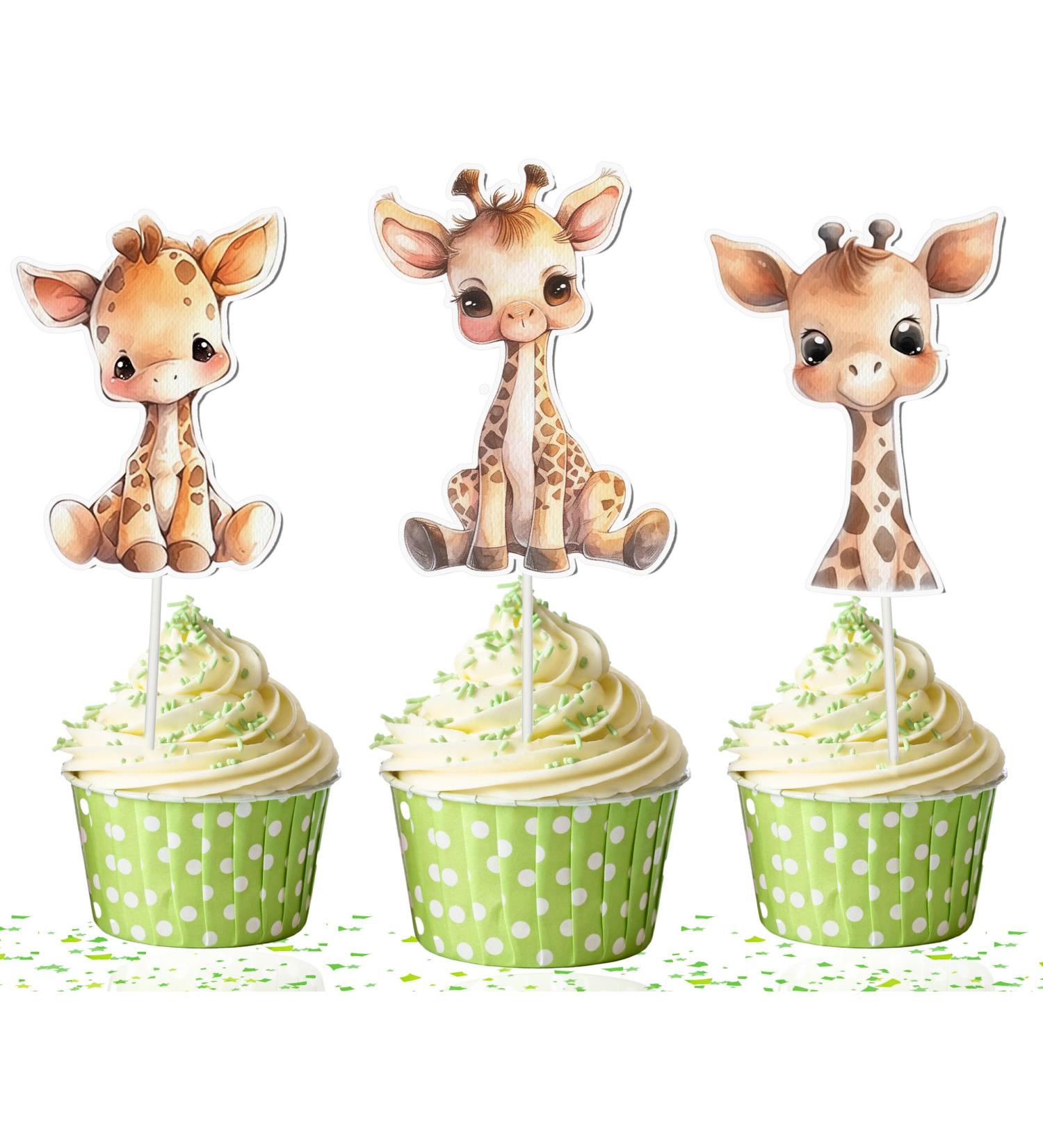 10 PCS Party Giraffe Jungle Animal Cupcake Toppers - Add a Touch of Wild Elegance to Your Treats! - Buy Online on GoSupps.com
