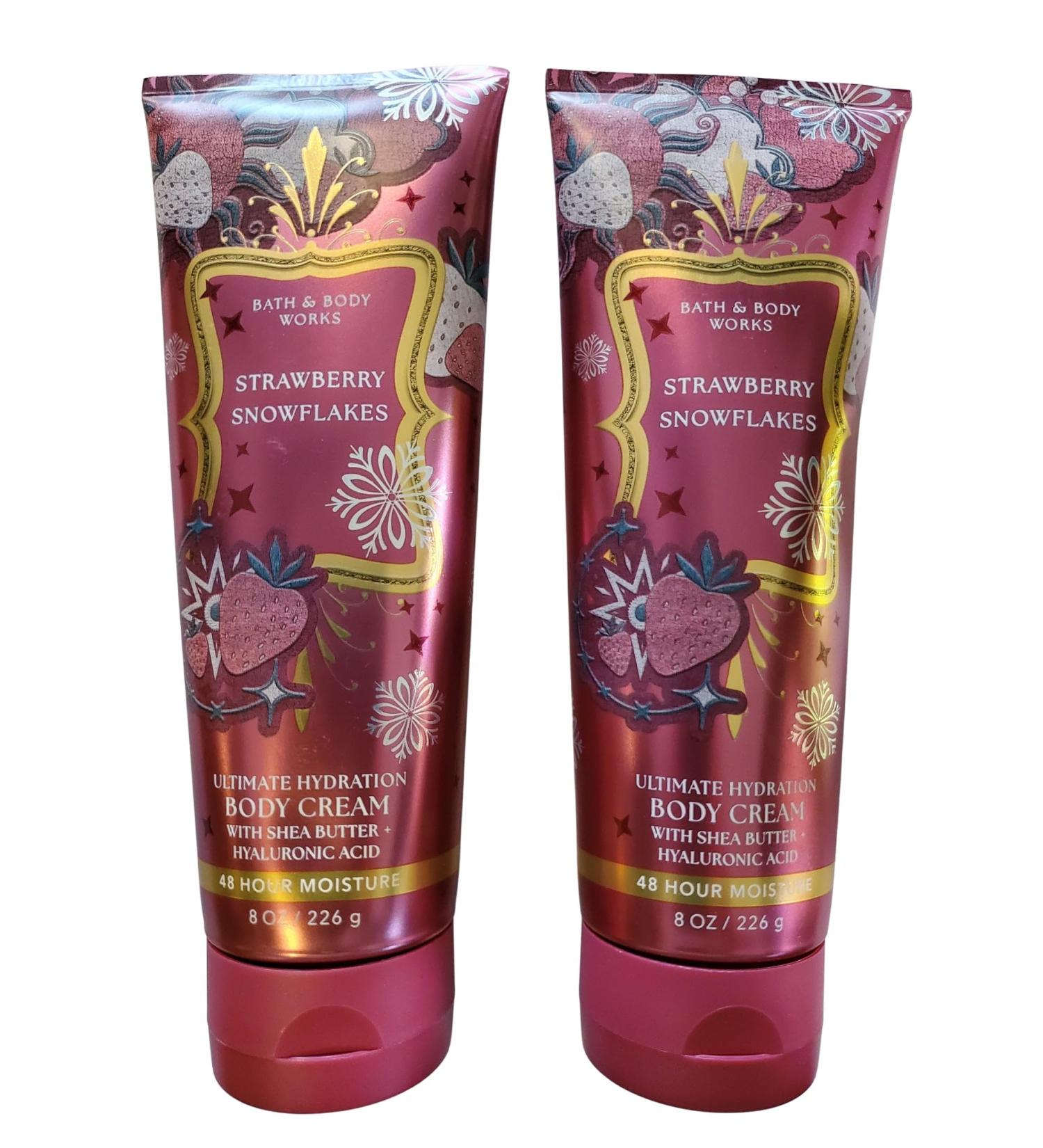 Bath & Body Works Strawberry Snowflakes Ultimate Hydration Body Cream For Women 8 Fl Oz 2- Pack (Strawberry Snowflakes) - Buy Online on GoSupps.com