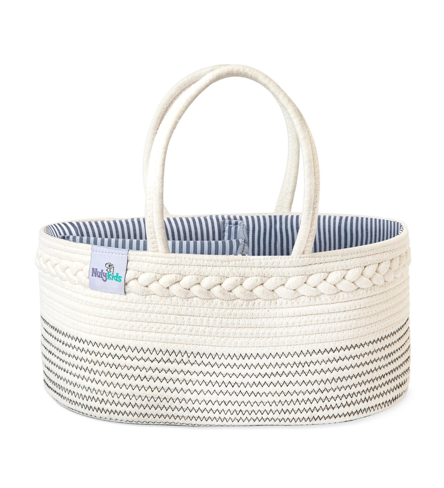 Nuly Kids Baby Diaper Caddy Organizer - Nursery Storage Basket for Boys & Girls  Large Bag & Car Bassinet with Removable Inserts  Newborn Care Items  Baby Registry Must Haves  100% White Cotton  White - Buy Online on GoSupps.com