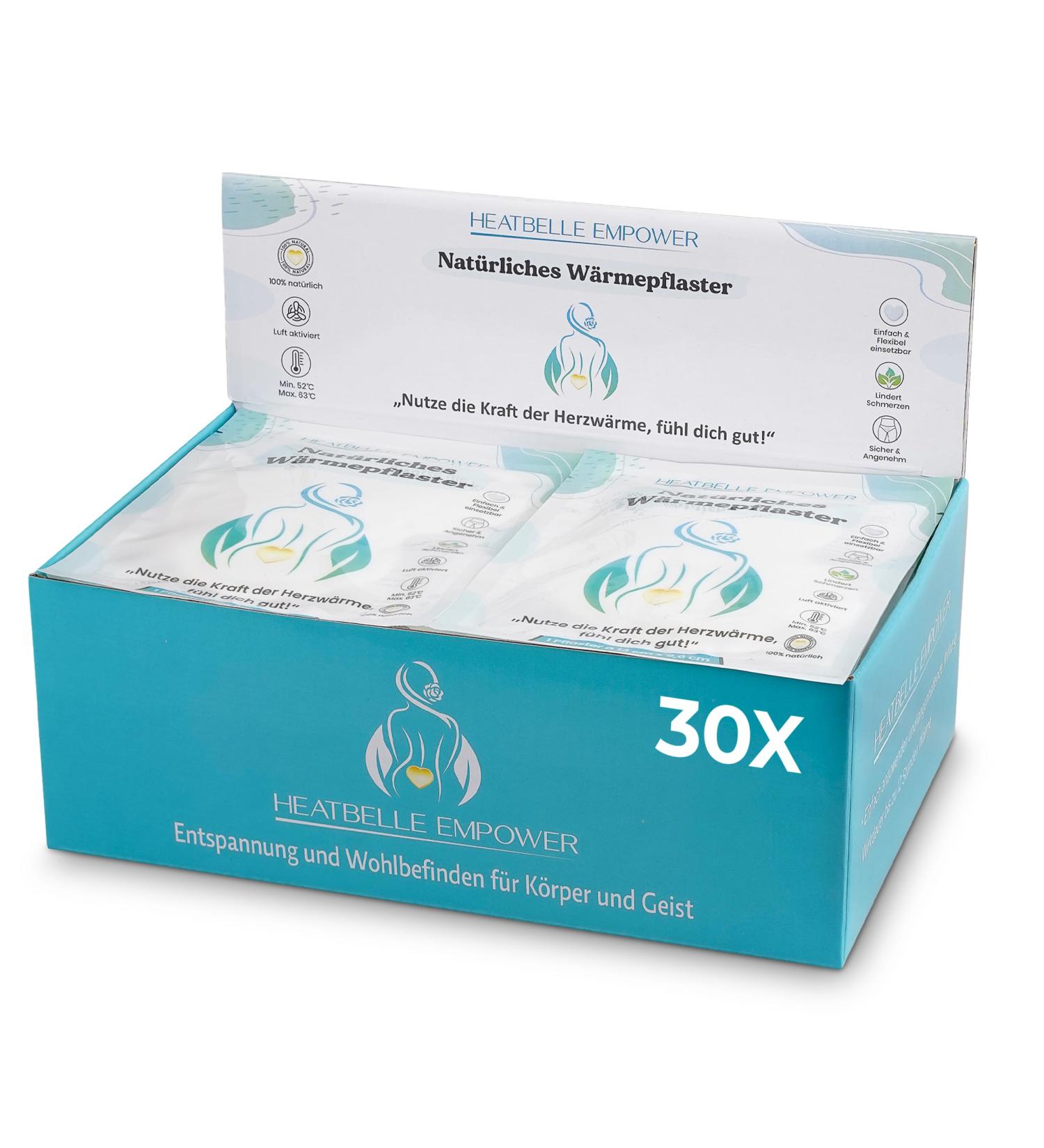 Heatbelle Empower - Self-Adhesive Body Warmer | 12h Extra Warmth for Back Neck Shoulder & Period Cramps | 30-Pack International Shipping - Buy Online on GoSupps.com