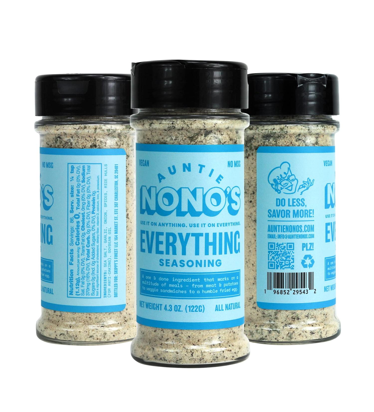 Auntie Nono's Everything Seasoning - Sea Salt, Garlic & Onion Powder - 4.3 oz - Paleo, Vegan & Gluten-Free - Enhance Chicken, Pork Chops, Eggs & Veggies - Buy Online on GoSupps.com