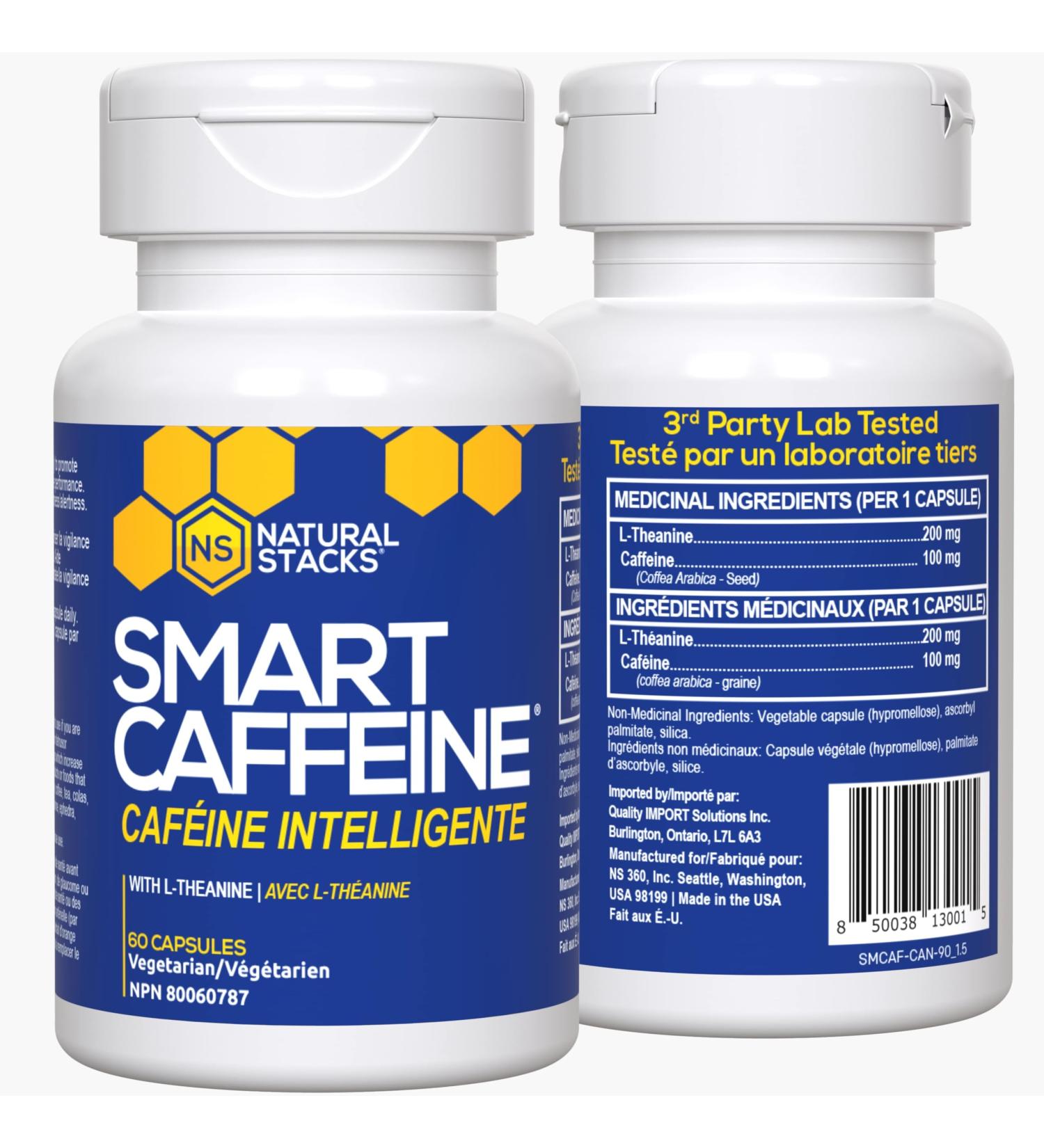 Natural Stacks Smart Caffeine Brain Supplement w/L-Theanine & Natural Caffeine From Green Coffee Beans - 60 Servings (60ct) Helps Enhance Cognitive Performance and Mental Alertness Smart Caffeine 60 count (Pack of 1) - Buy Online on GoSupps.com