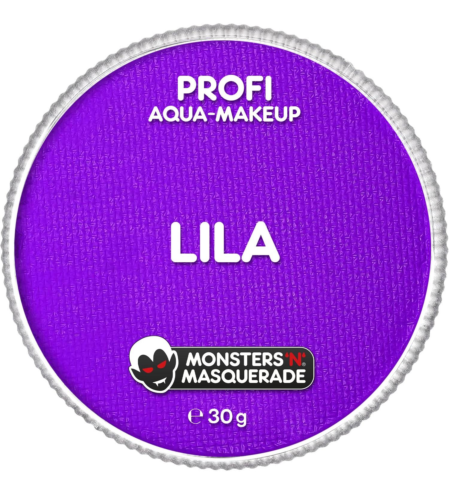 Monsters'n Masquerade - Profi Aqua Schminke Lila 30G |Water-based face and body make-up |Make-up theater m atmosphere Face color children