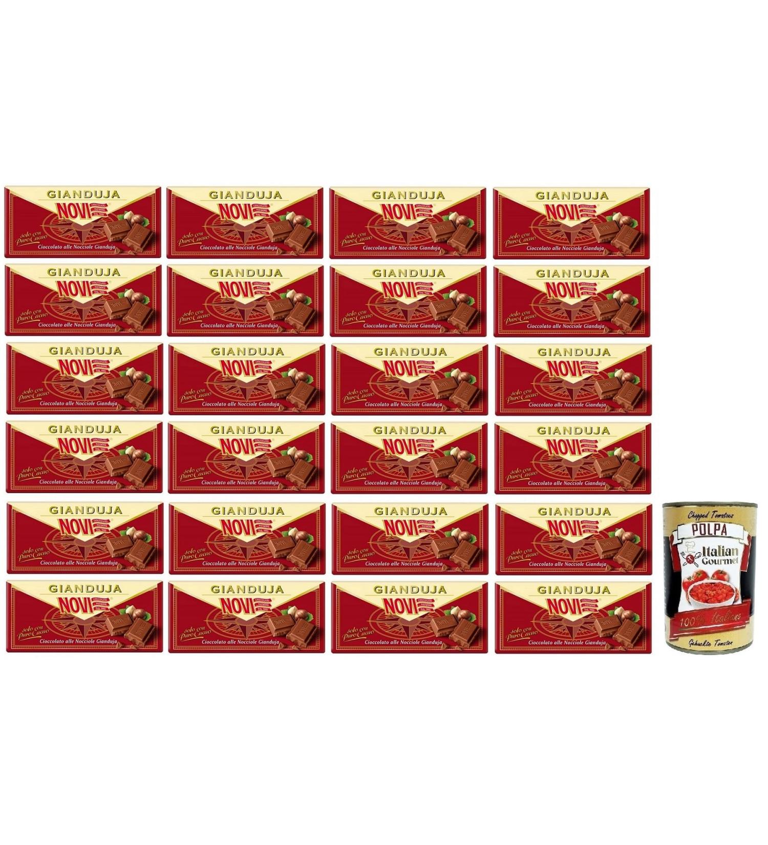  Italian Gourmet E.R. Novi Cioccolato Gianduja Hazelnut Chocolate with Pure Cocoa 100g + Italian Gourmet Tomato Pulp 400g - Buy Online on GoSupps.com