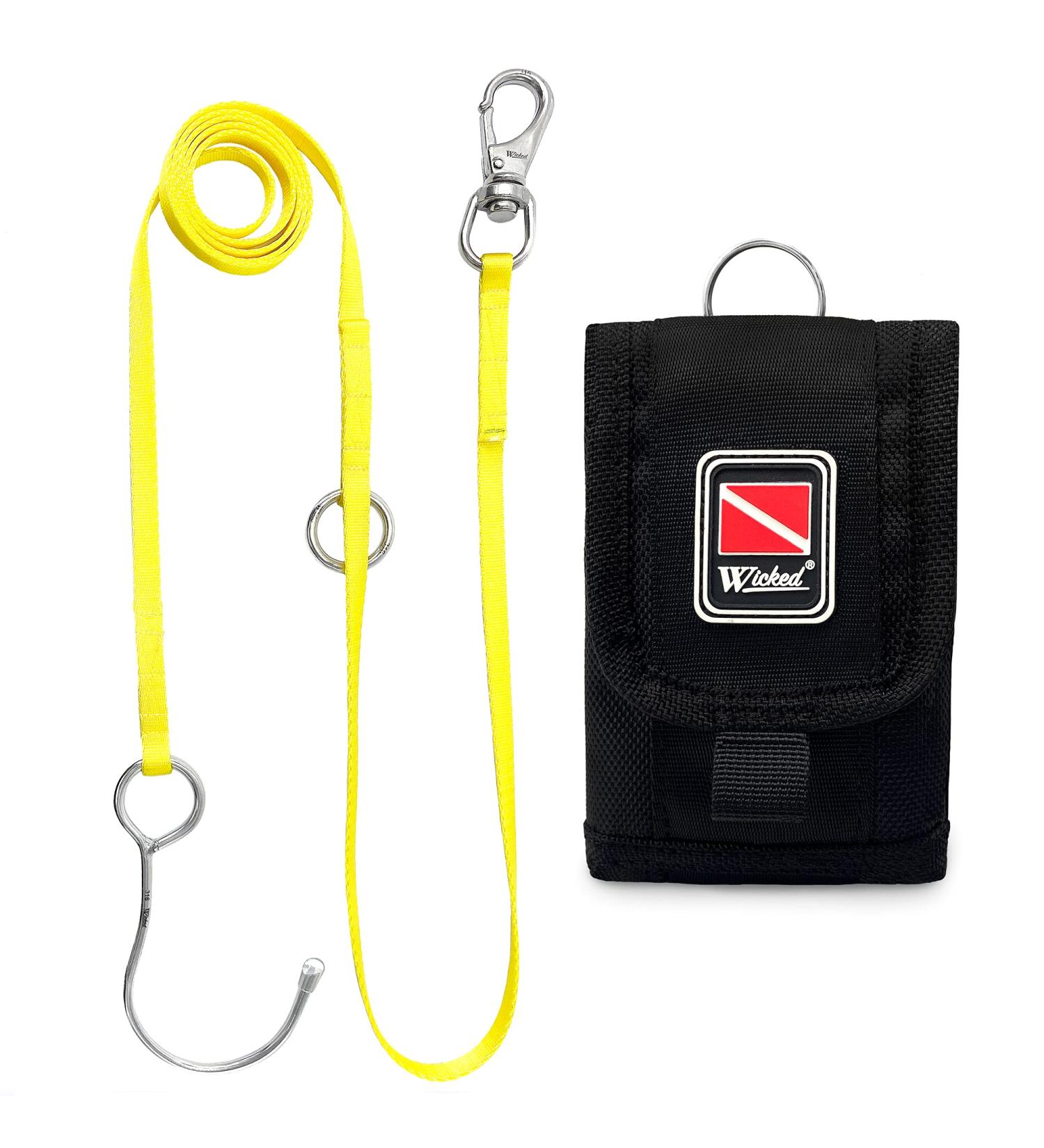 WICKED Scuba 316 Stainless Steel Multipoint Reef Hook - 4-6 Ft. Length - Lemon Fish Yellow - Buy Online on GoSupps.com