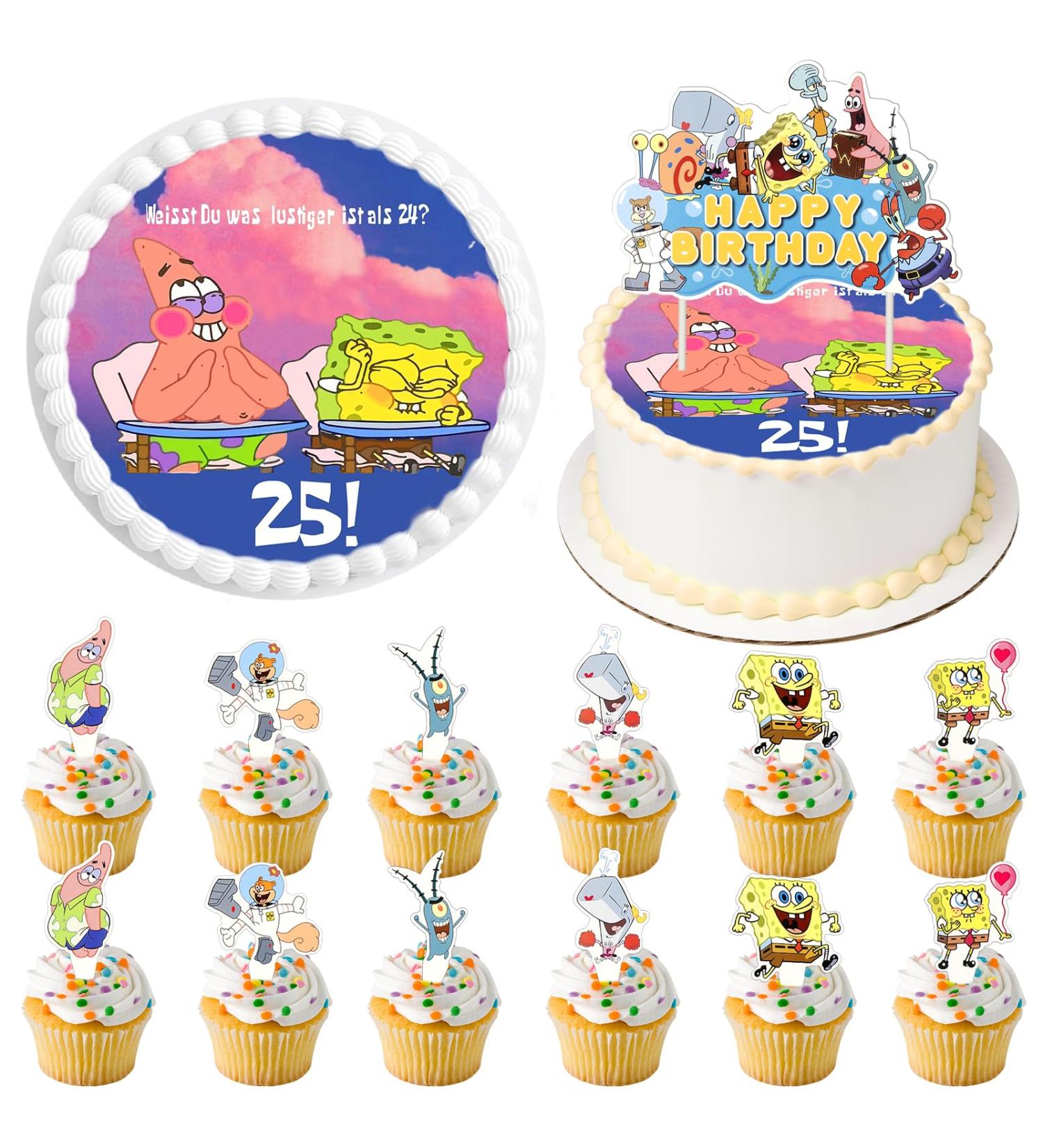 Buy 14 Pieces Edible Cake Toppers - 25th Birthday Decorations - Colorful Tortendeko for Parties - Buy Online on GoSupps.com