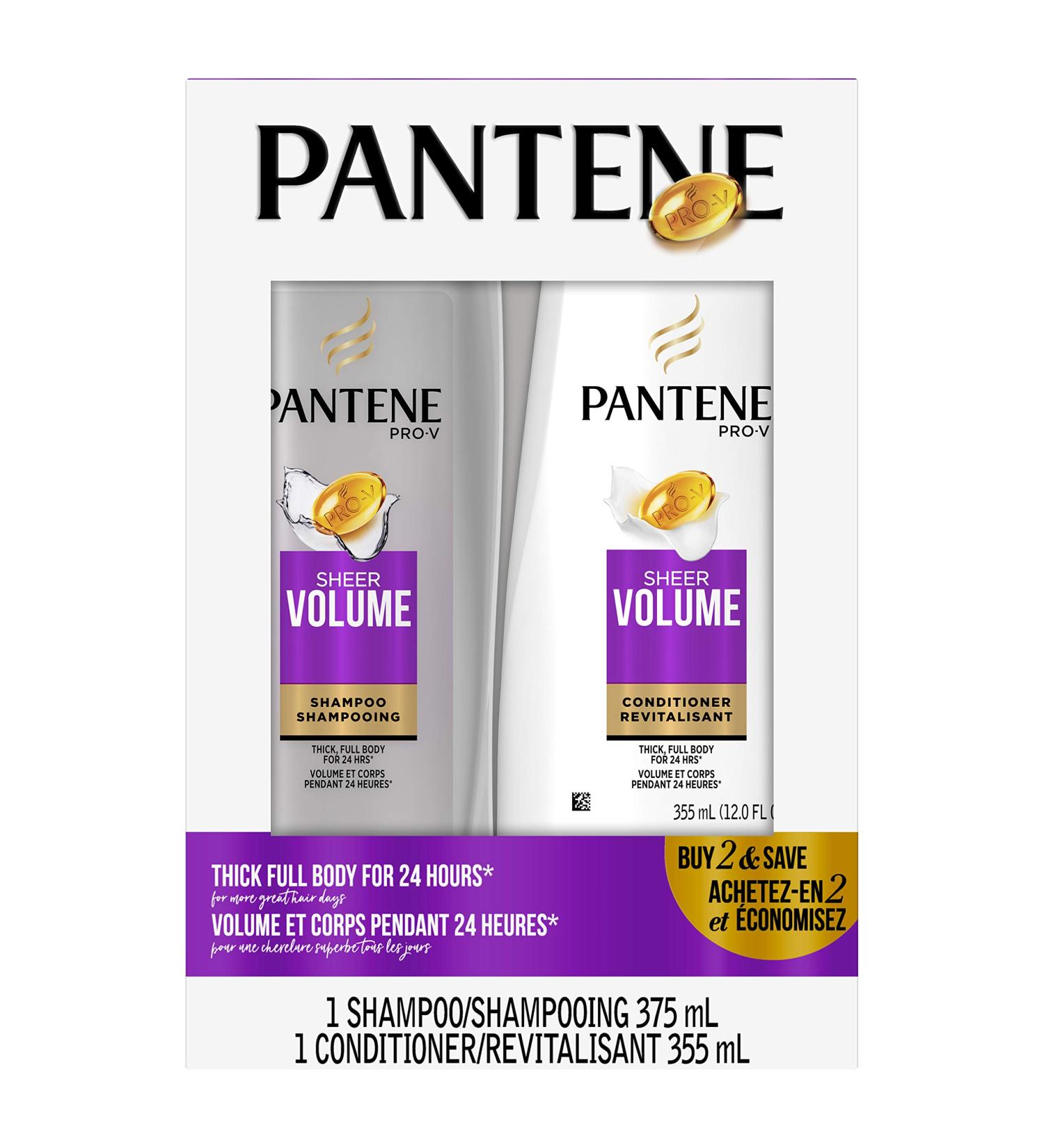 Pantene Pro-V Sheer Volume Shampoo & Conditioner Set - 375ml + 355ml - Buy Online on GoSupps.com
