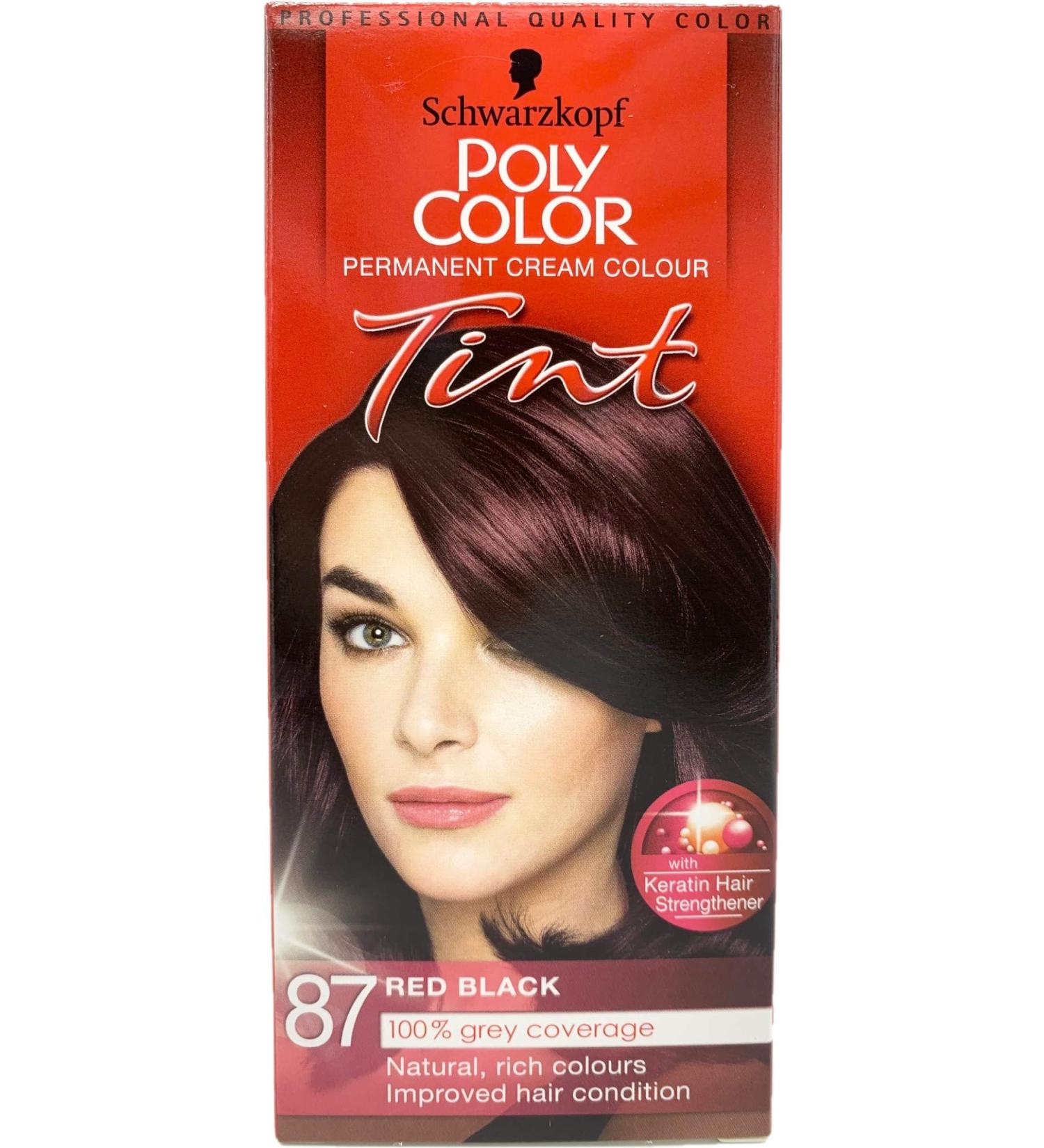 3 x Schwarzkopf Poly Color Permanent 87 Red Black Red 3 Piece Set