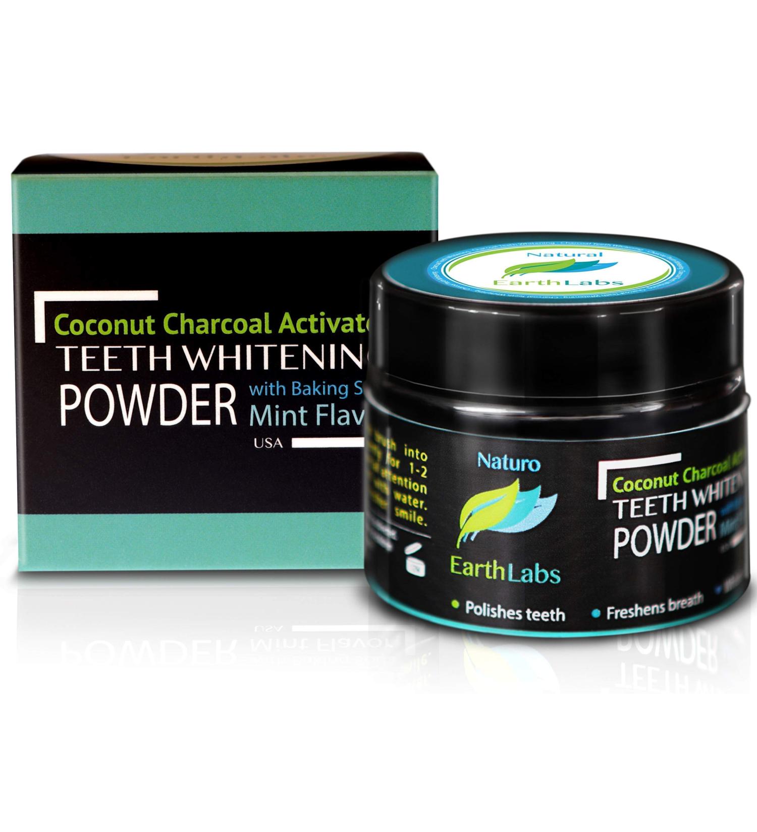 Activated Charcoal & Baking Soda Whitening Powder - All Natural Teeth Whitener - Made in USA by Naturo Earthlabs - Buy Online on GoSupps.com