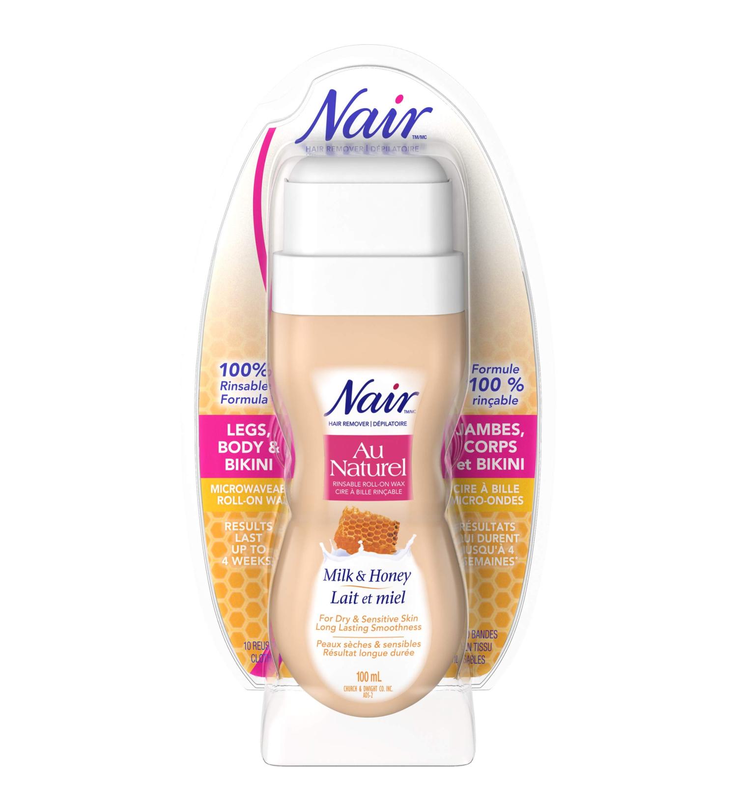 Nair Roll-On Milk and Honey Wax 3.4 oz - Smooth Hair Removal (Pack of 1) - Buy Online on GoSupps.com