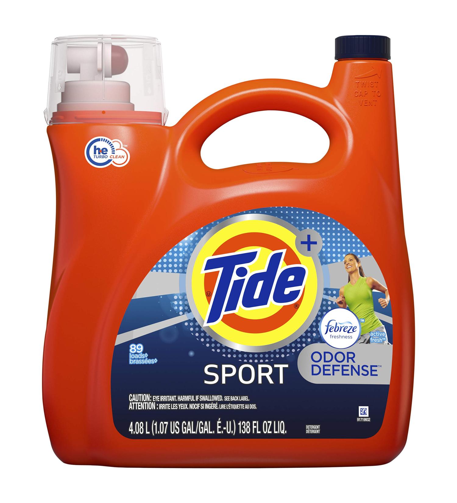 Tide Plus with Febreze Sport Active Fresh Liquid Laundry Detergent 138 Ounce 138 Fl Oz (Pack of 1) Fresh