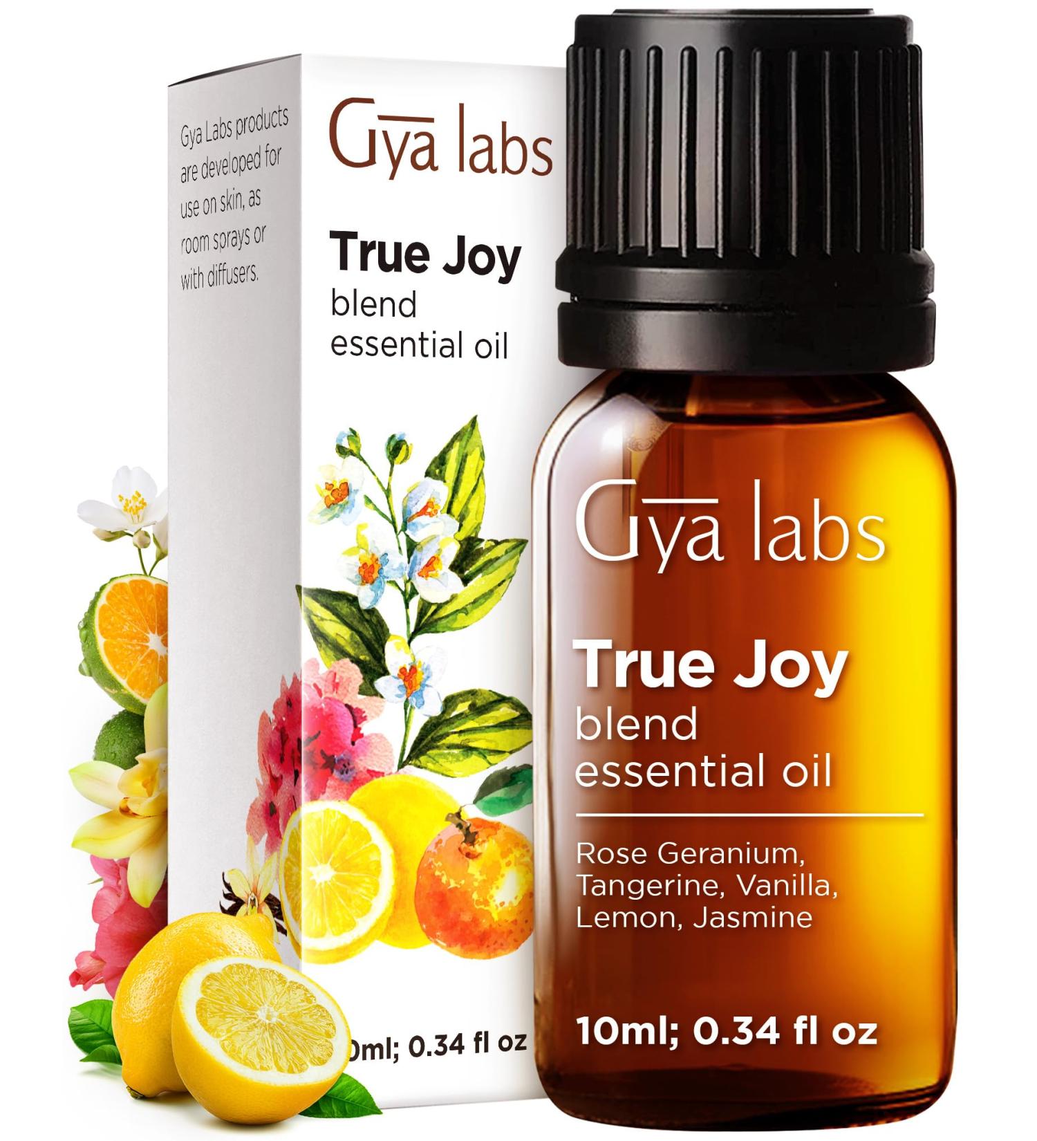 Gya Labs Joy Essential Oil Blend - 100% Pure Natural Undiluted True Joy Essential Oil - Calming & Uplifting (0.34 Fl Oz) 0.34 Fl Oz (Pack of 1) - Buy Online on GoSupps.com