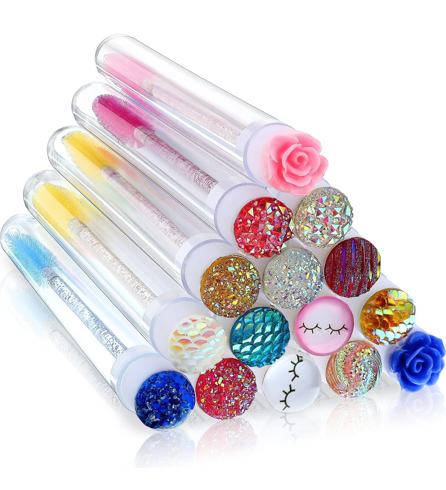 60 Pc Disposable Mascara Wand Set - 30 Diamond Empty Tubes & 30 Crystal Eyelash Brushes for Lash Extension - Makeup Tool Kit - Buy Online on GoSupps.com