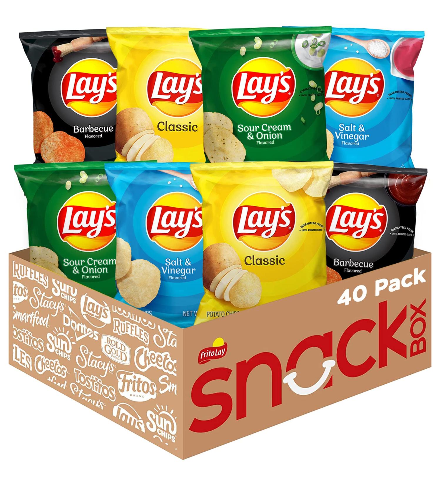 Lay's Potato Chip Variety Pack - 40ct, 1 oz Bags (Pack of 40) - Buy Online on GoSupps.com