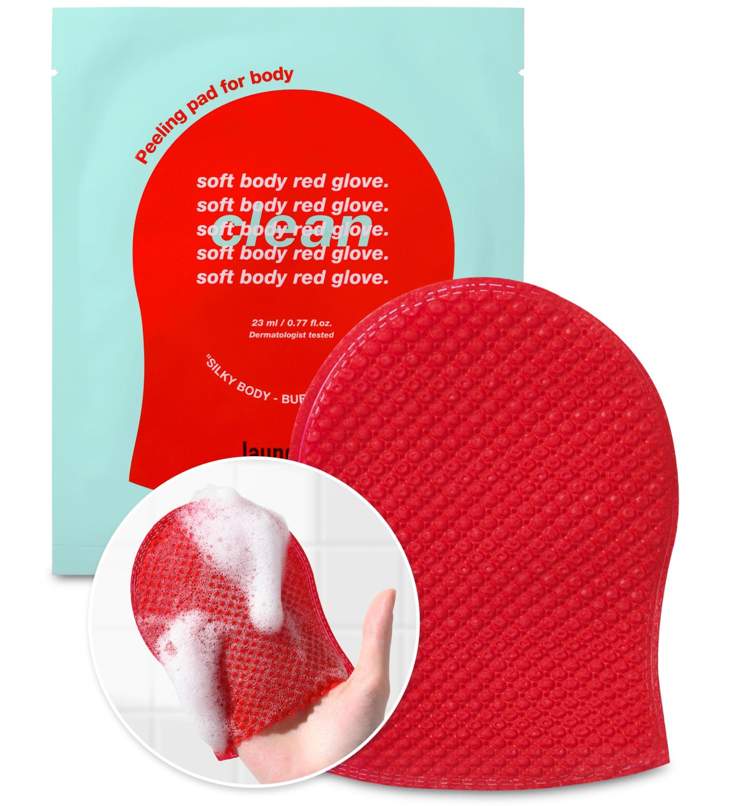 Exfoliating Bubble Body Scrub Wash Glove - Korean Vegan Peeling Mitts with AHA | Allergen Free Floral Musk Scent - 5 Pads for Glowing Skin - Buy Online on GoSupps.com