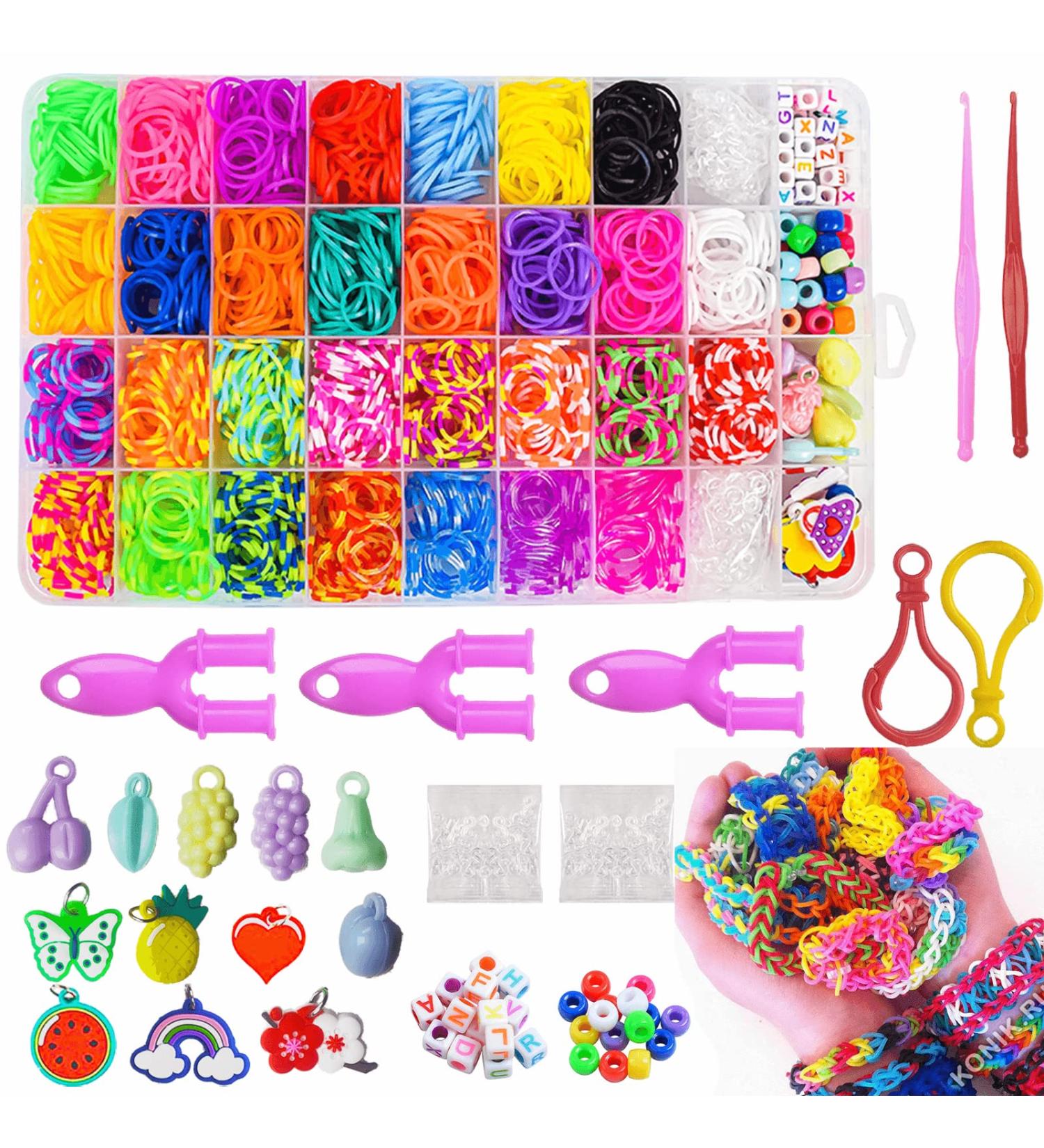 Yowamho 1581+ Loom Bands Kit: 30 Variety Colors Rubber Band Bracelet DIY Crafting Gift for Kids Boys & Girls - 1400 Bands Included - Buy Online on GoSupps.com