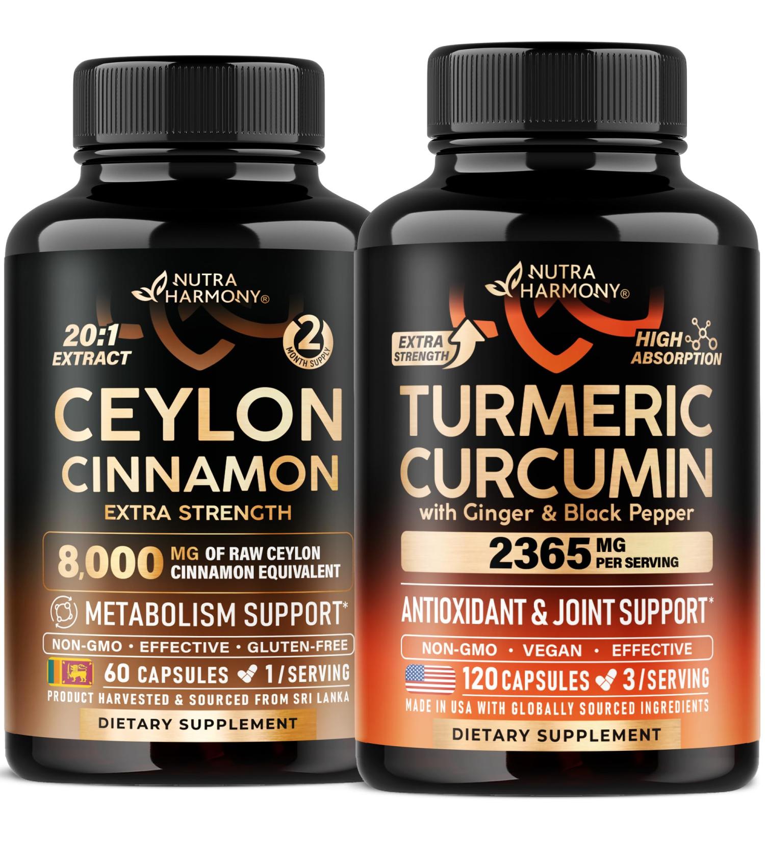 Ceylon Cinnamon & Turmeric Curcumin Capsules