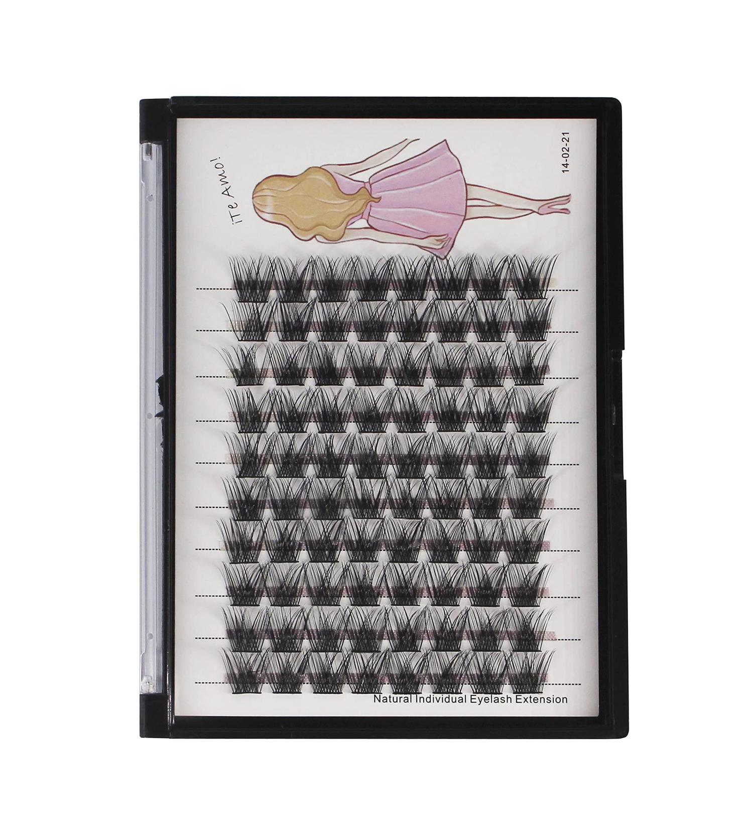 Bodermincer D Curl Wide Cluster Individual Lashes - 10MM | 3D Russian Volume Mink Eyelash Extensions - Buy Online on GoSupps.com