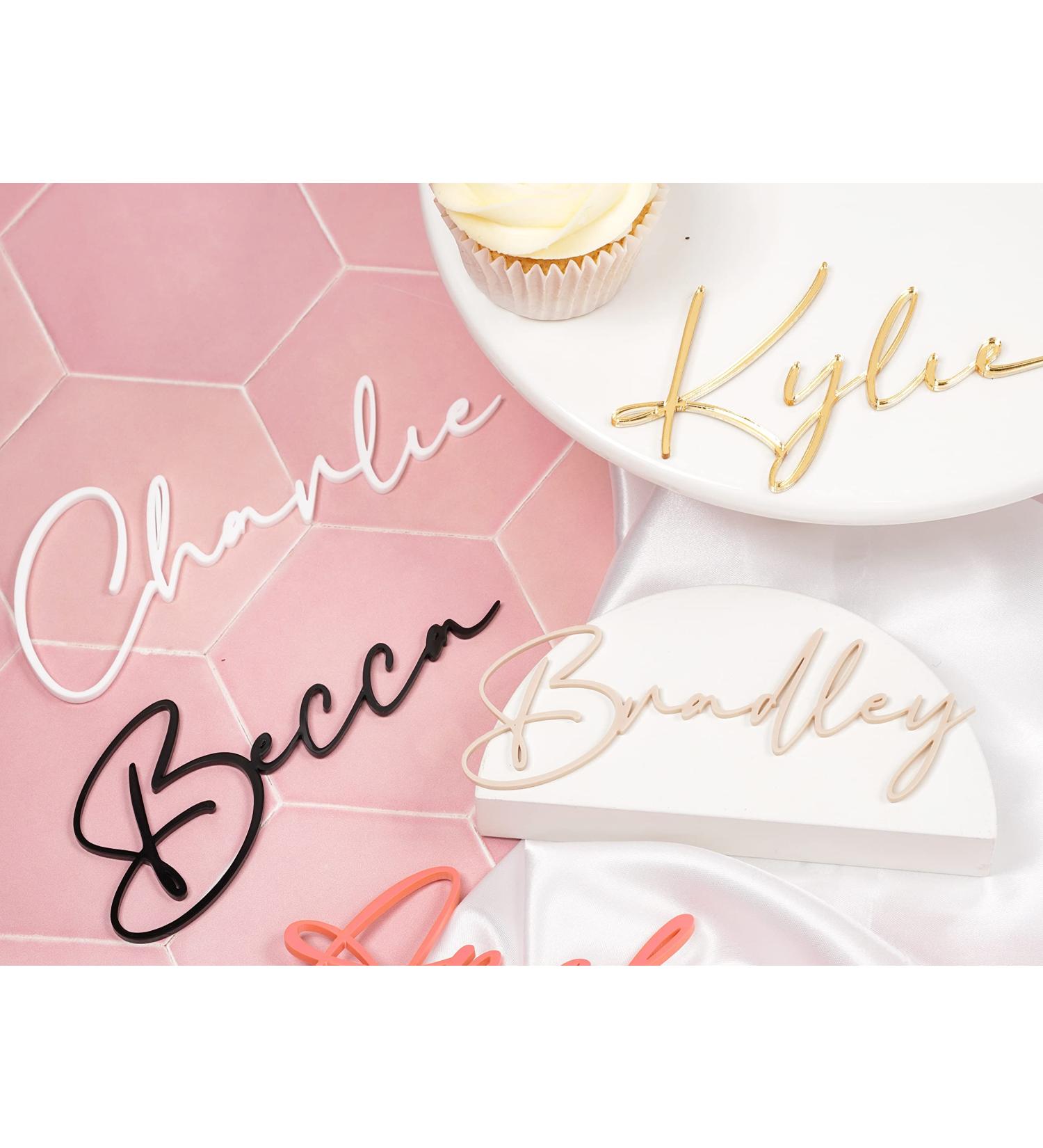 Acrylic Cake Topper Name Cake Topper Name Cake Charm Personalised Silver Gold Custom Cake Decorations - Buy Online on GoSupps.com