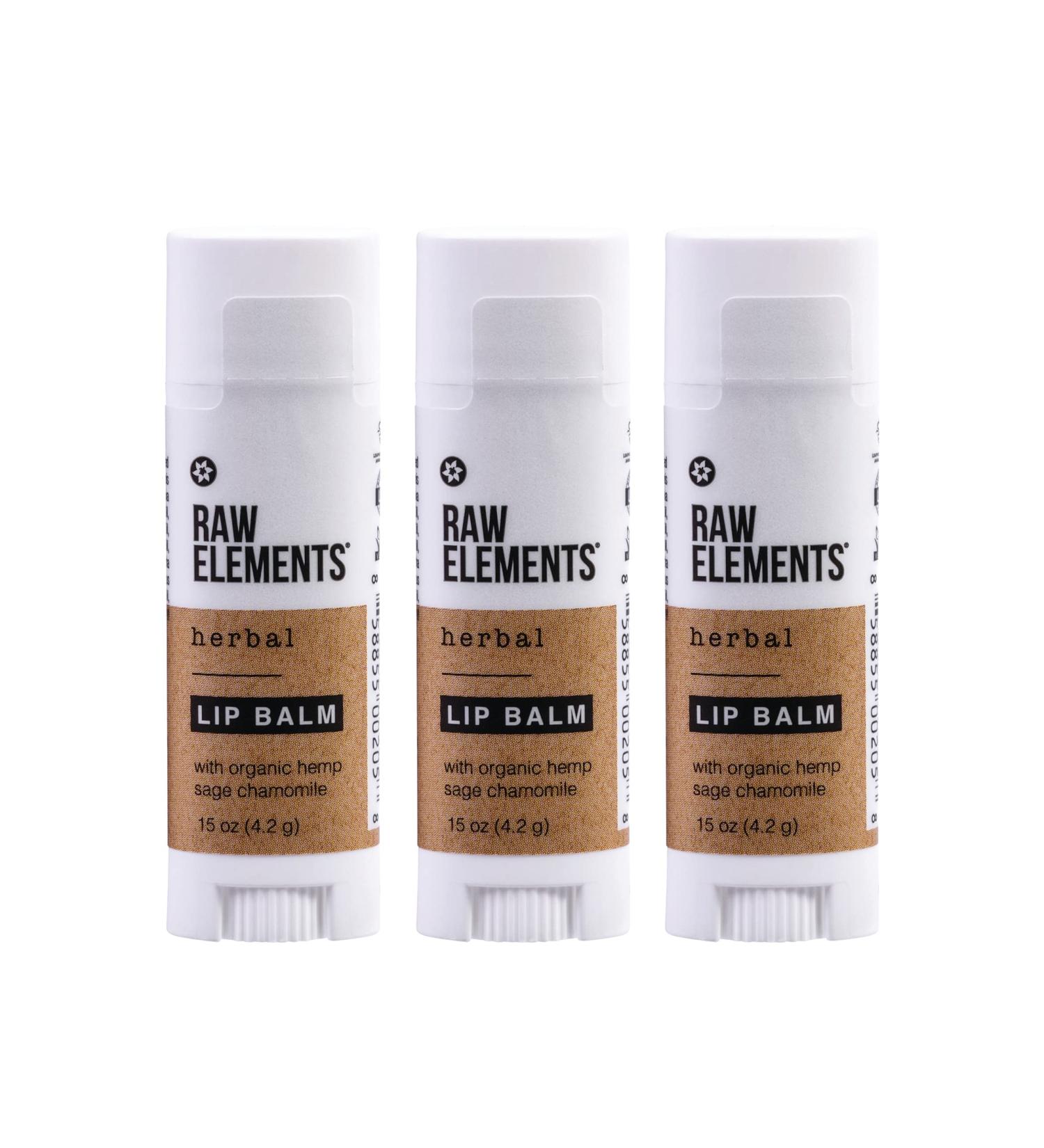 Raw Elements Organic Herbal Rescue Lip Balm 0.15oz (3-Pack) 0.15 Ounce (Pack of 3)