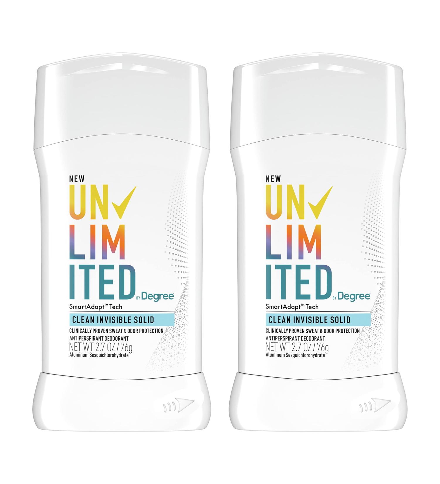 Degree Unlimited Antiperspirant Deodorant Stick 2 Count - SmartAdapt Tech, 2.7 oz - Buy Online on GoSupps.com