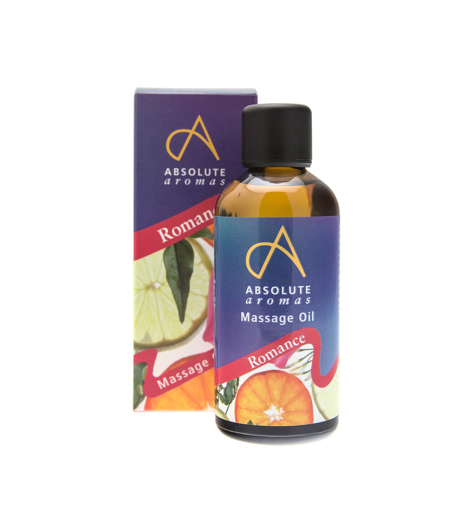 Absolute Aroma Romance Massage Oil 100ml - Jasmine Green Mint & Cedarwood - Sensual Body Oil with Jojoba & Sweet Almond - Buy Online on GoSupps.com