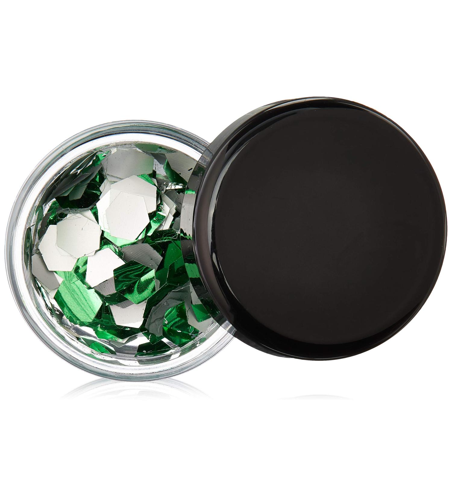 Decore Moi Hexagons Body Glitter Bottle Green 11 Gram Bottle Green 11 Gram