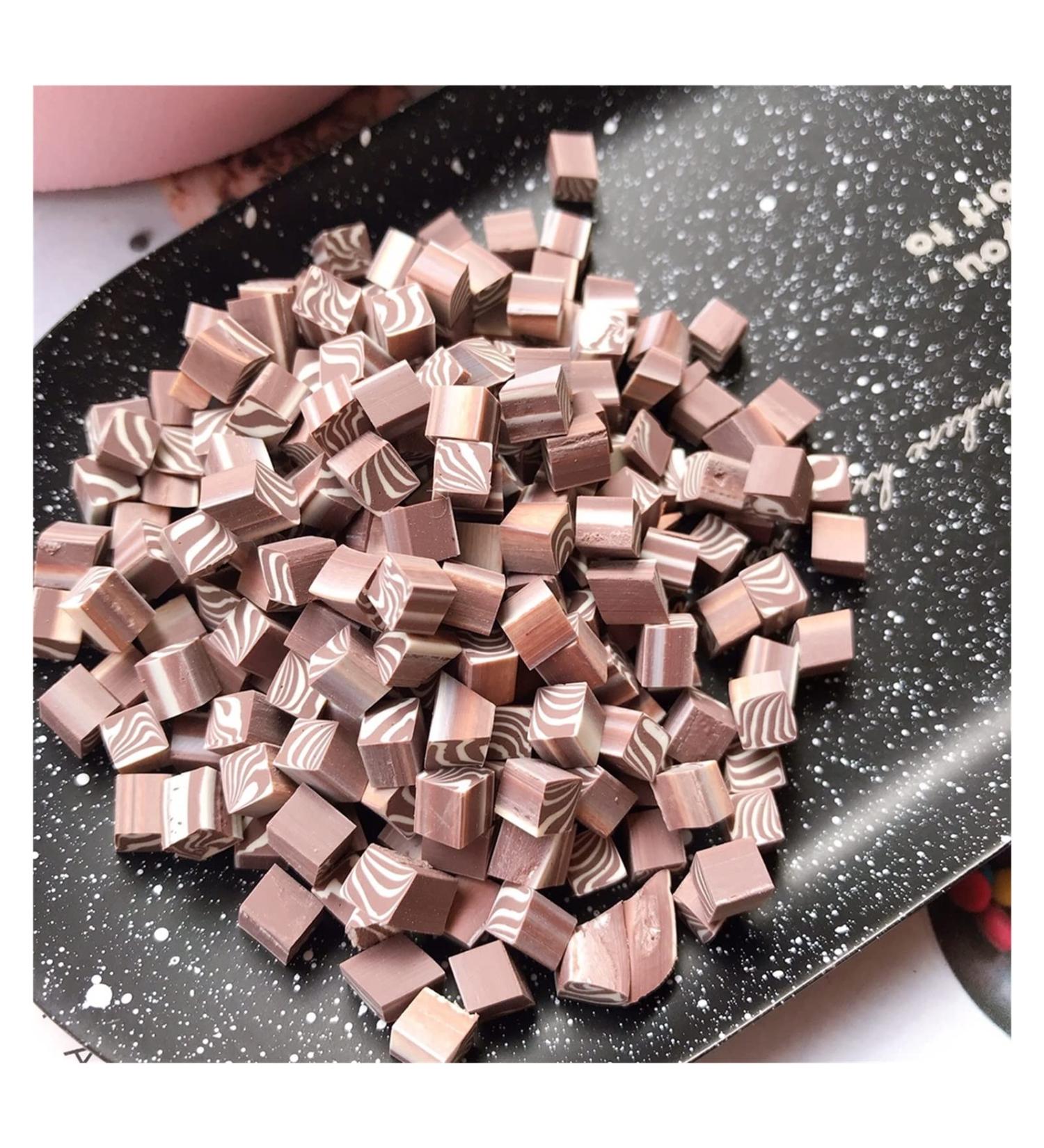 RT 50g Simulation Cube Chocolate Candy Hot Clay Sprinkles for Slime Filling Polymer Slice Crafts DIY Kids Toys Filler Material 5mm Y425 (Color : 3)