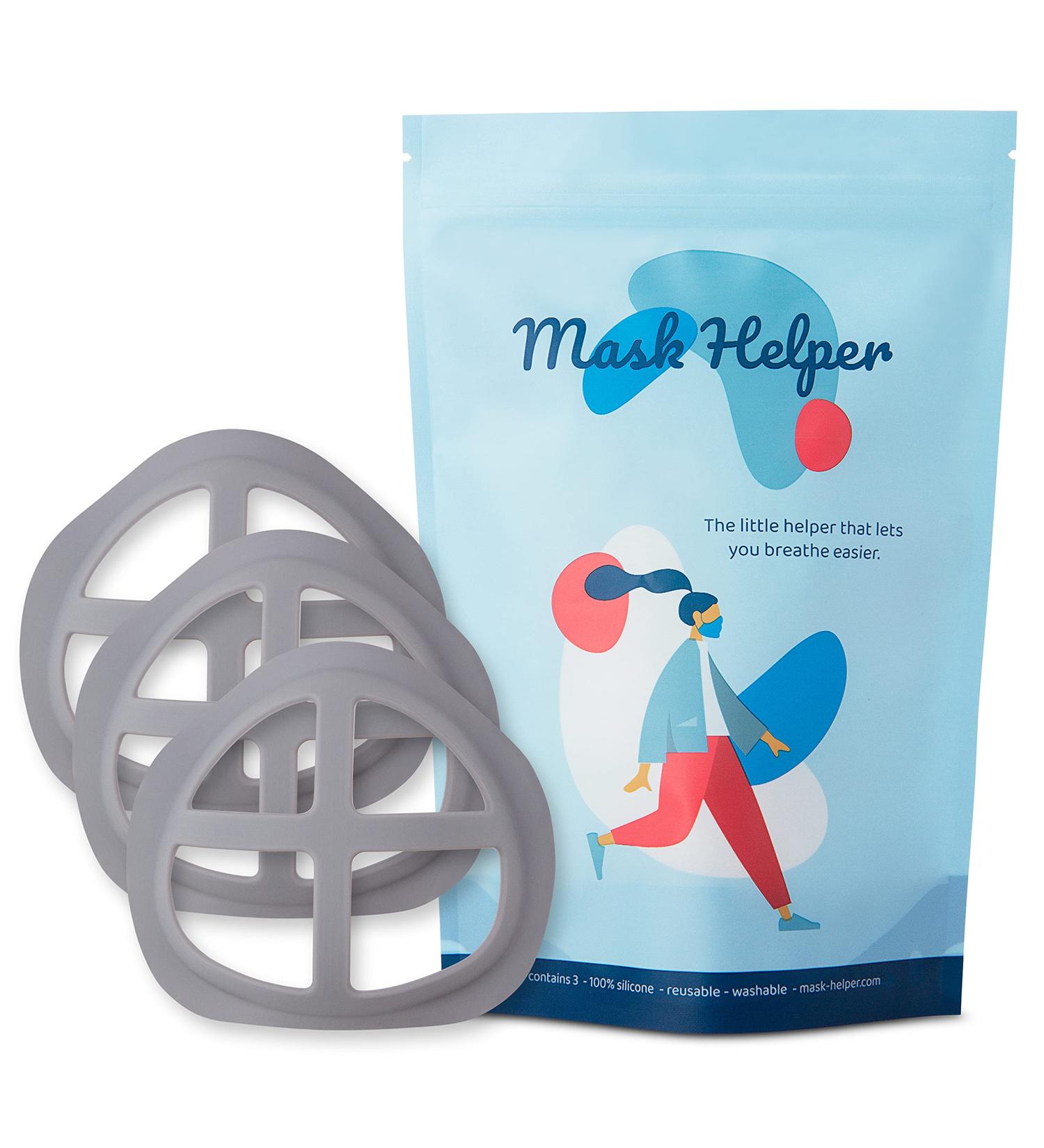 Mask Helper: Soft Silicone Face Mask Inner Support Frame | Mask Bracket Inserts for Comfortable Breathing Room & Makeup Protection | Washable & Reusable (Adult Size) - Buy Online on GoSupps.com