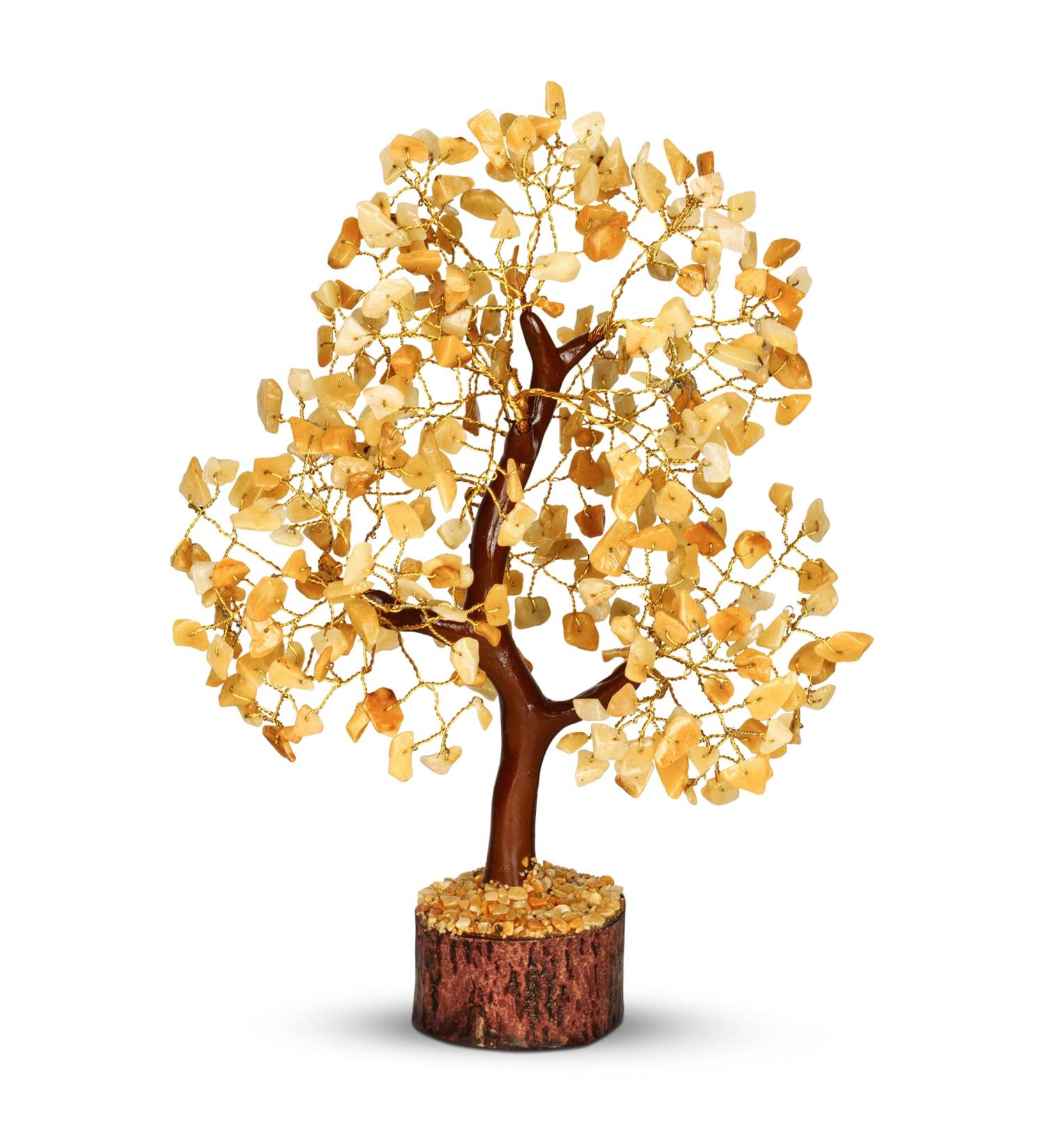 PYOR Aventurine Yellow Feng Shui Money Tree Crystals - Good Luck Energy Gemstones for Spiritual Decor - Buy Online on GoSupps.com