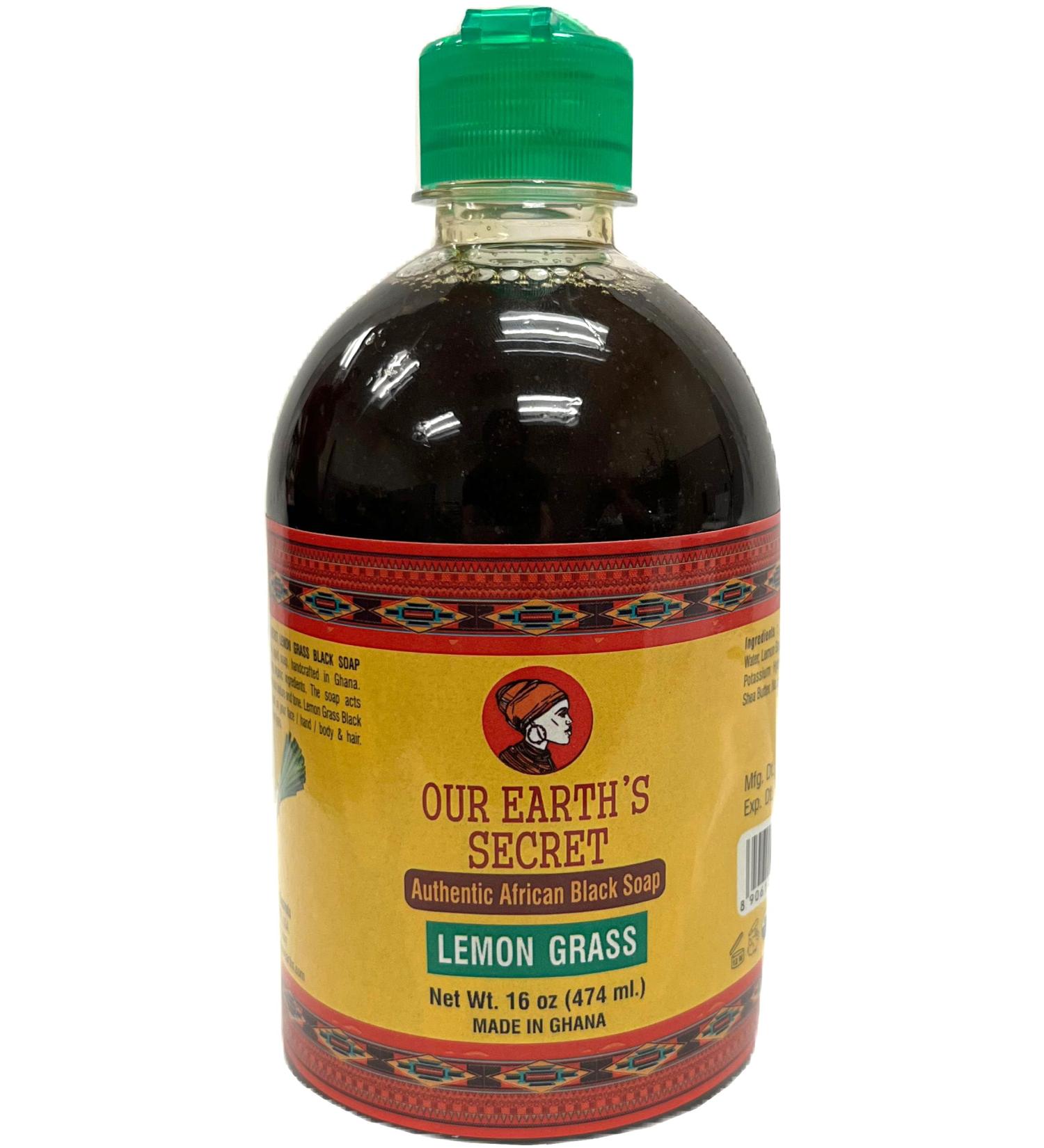 Liquid African Black Soap 16 Oz - Lemongrass | Our Earth s Secrets | Natural Skin Care International Shipping - Buy Online on GoSupps.com