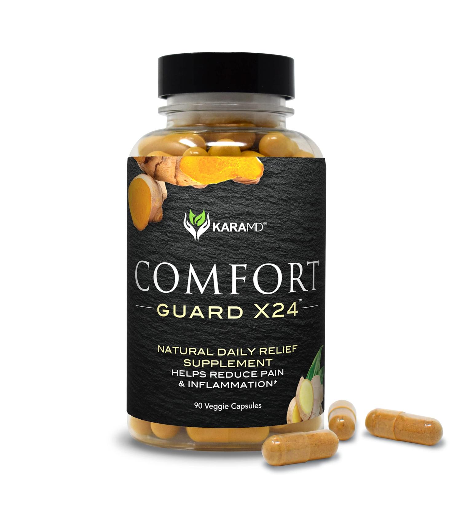 KaraMD Comfort Guard X24 - Natural Anti-Inflammatory Joint Support Supplement with Turmeric, Boswellia & Ginger - 90 Vegetable Capsules - Buy Online on GoSupps.com