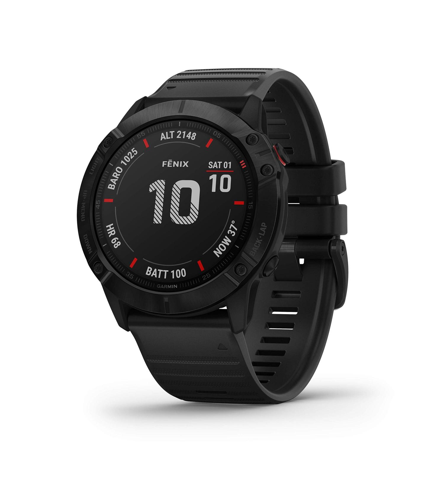 Garmin Fenix 6X Sapphire - Premium Multisport GPS Watch with Mapping, Music, Pace Guidance, and Pulse Ox Sensors - Dark Gray/Black - Buy Online on GoSupps.com