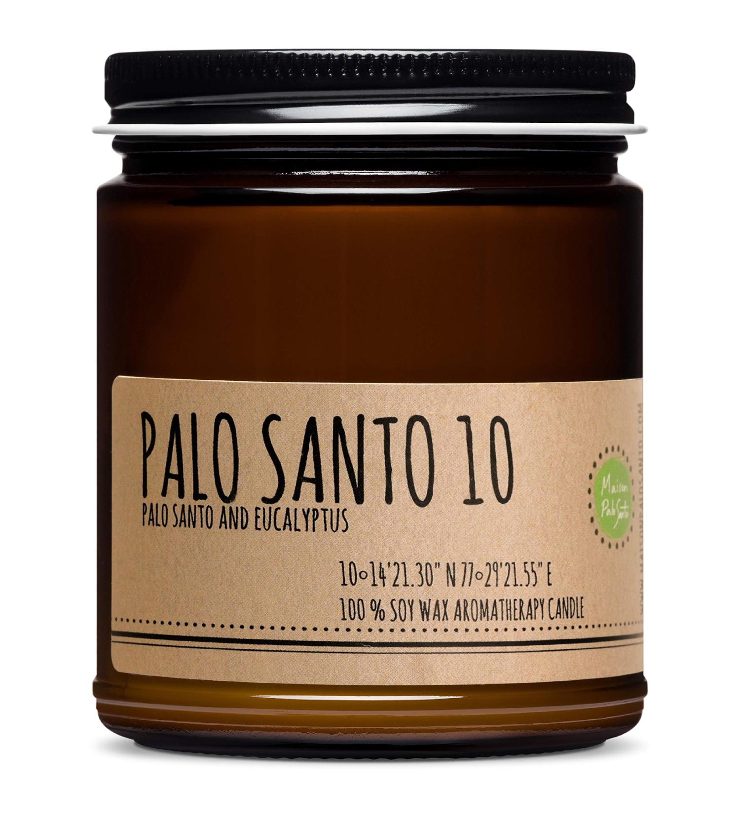 Soy Wax Candle - Palo Santo & Eucalyptus Aromatherapy for Stress Relief Chakra Balancing & Meditation - 9 oz - Buy Online on GoSupps.com