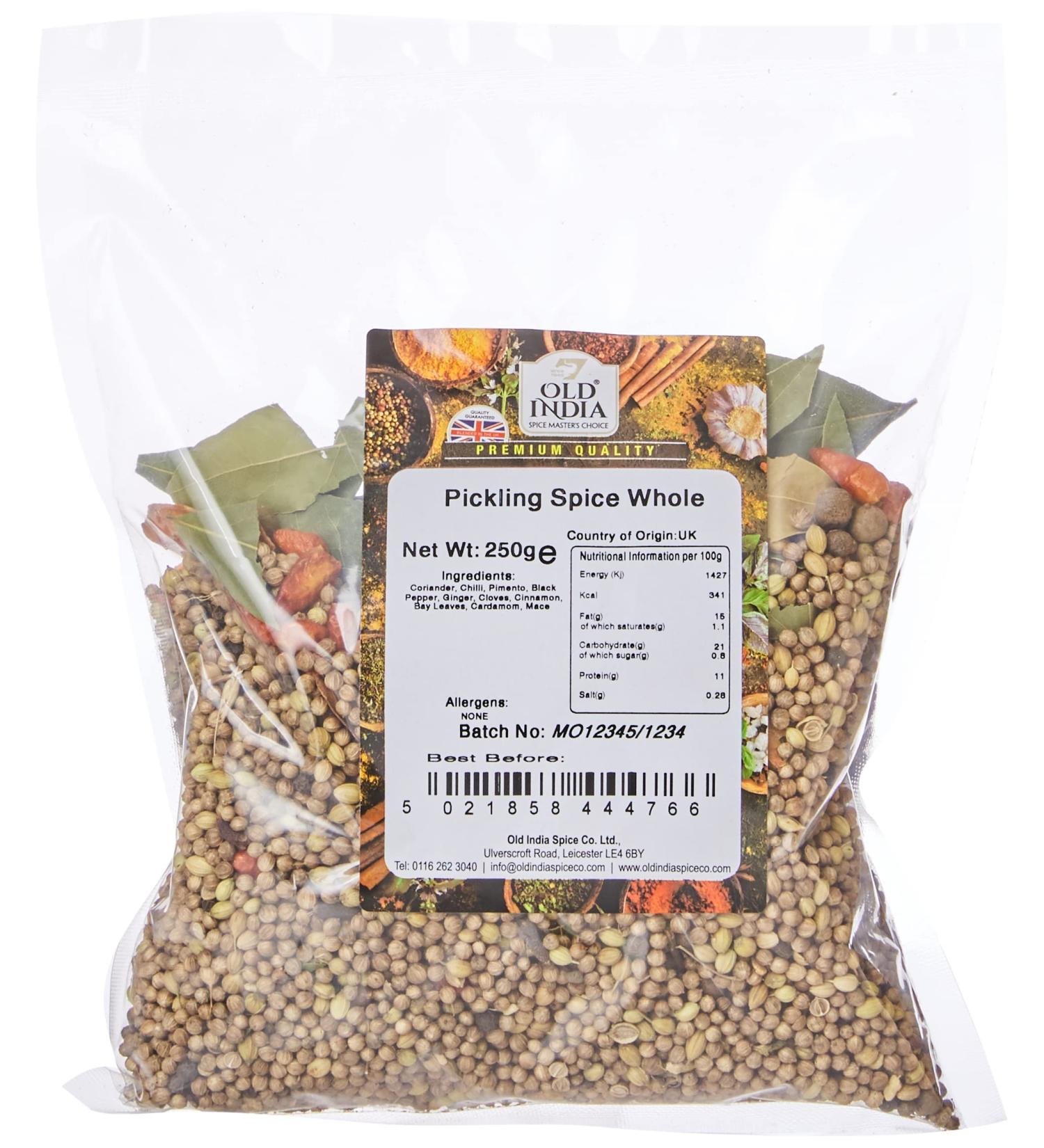 Old India Pickling Spice Whole 250g - Authentic Blend for Perfect Pickling - Buy Online on GoSupps.com
