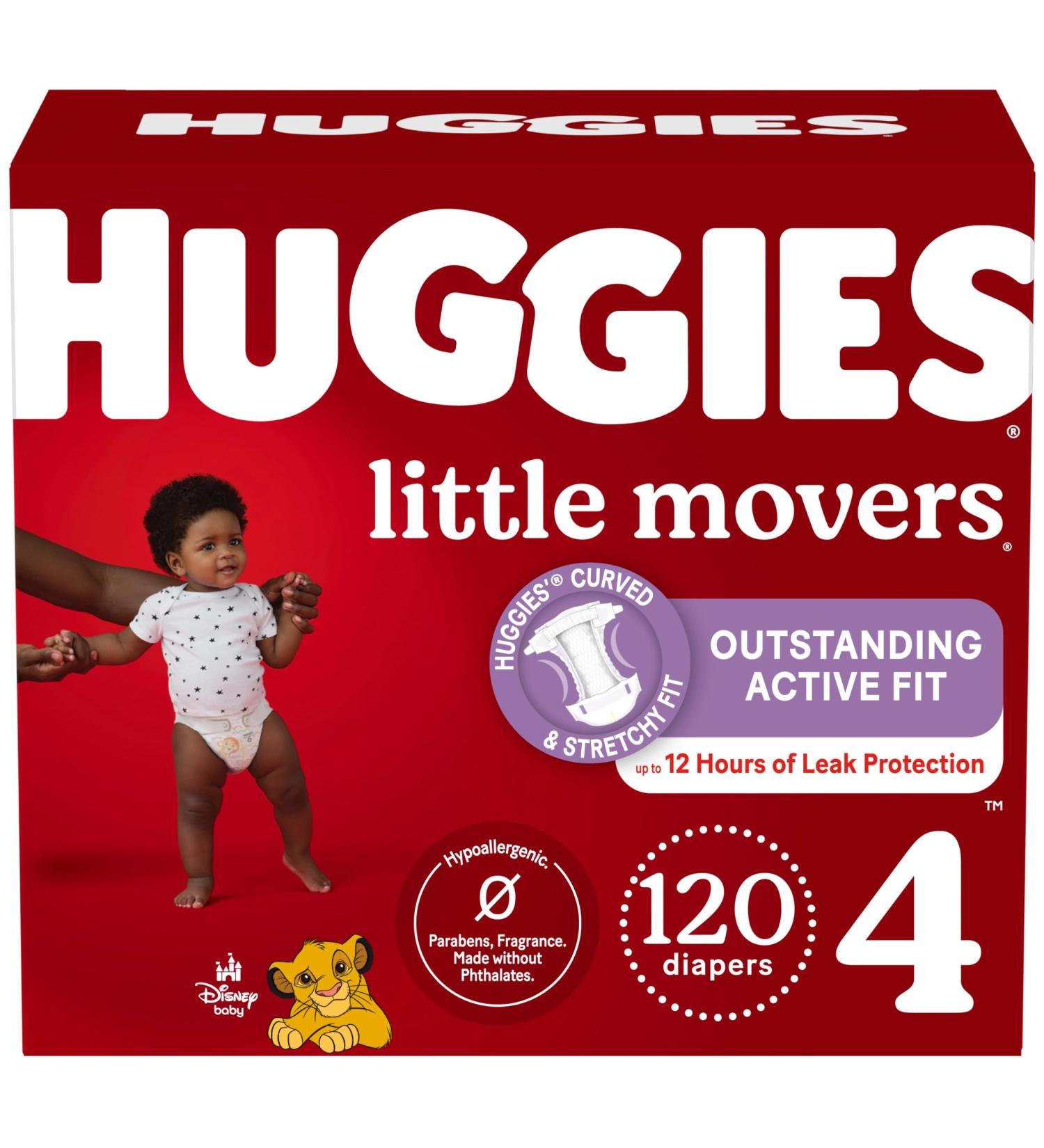 Huggies Little Movers Baby Diapers Size 4 Mega Colossal 120 Ct Size 4 (120 Count) - Buy Online on GoSupps.com