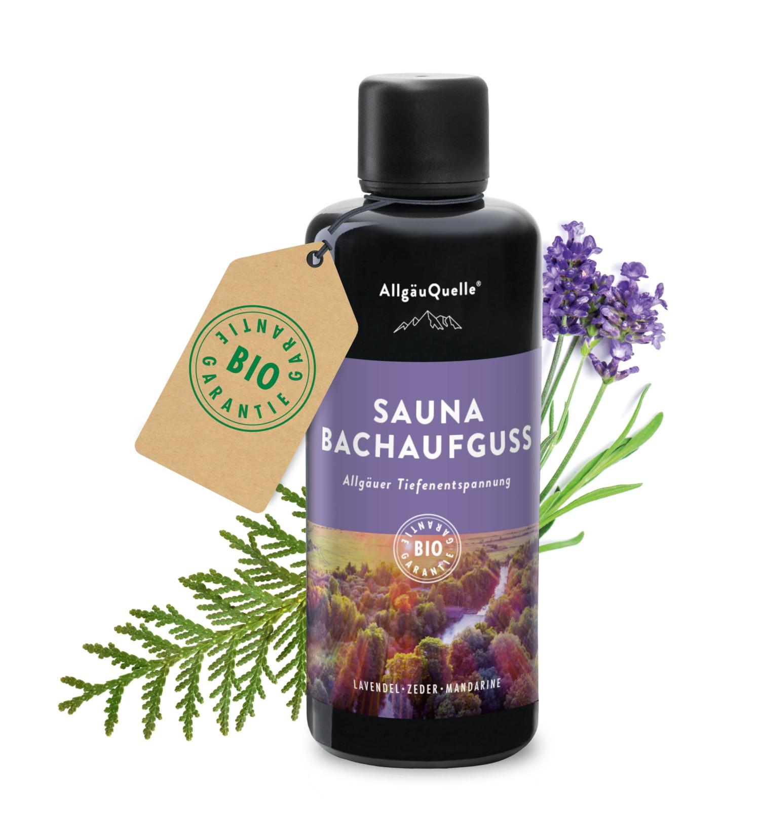 Allg uQuelle Sauna Infusion - 100ml Organic Lavender Cedar & Mandarin Oils for Deep Relaxation - Buy Online on GoSupps.com