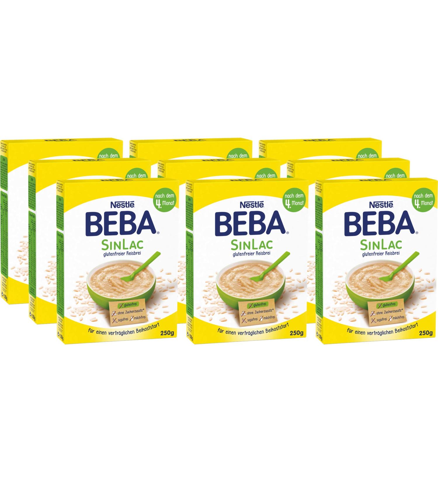 Buy Nestl BEBA SINLAC Gluten-Free Rice Porridge - Soy-Free & Milk-Free Powder (Pack of 9 x 250g) - International Shipping Available - Buy Online on GoSupps.com