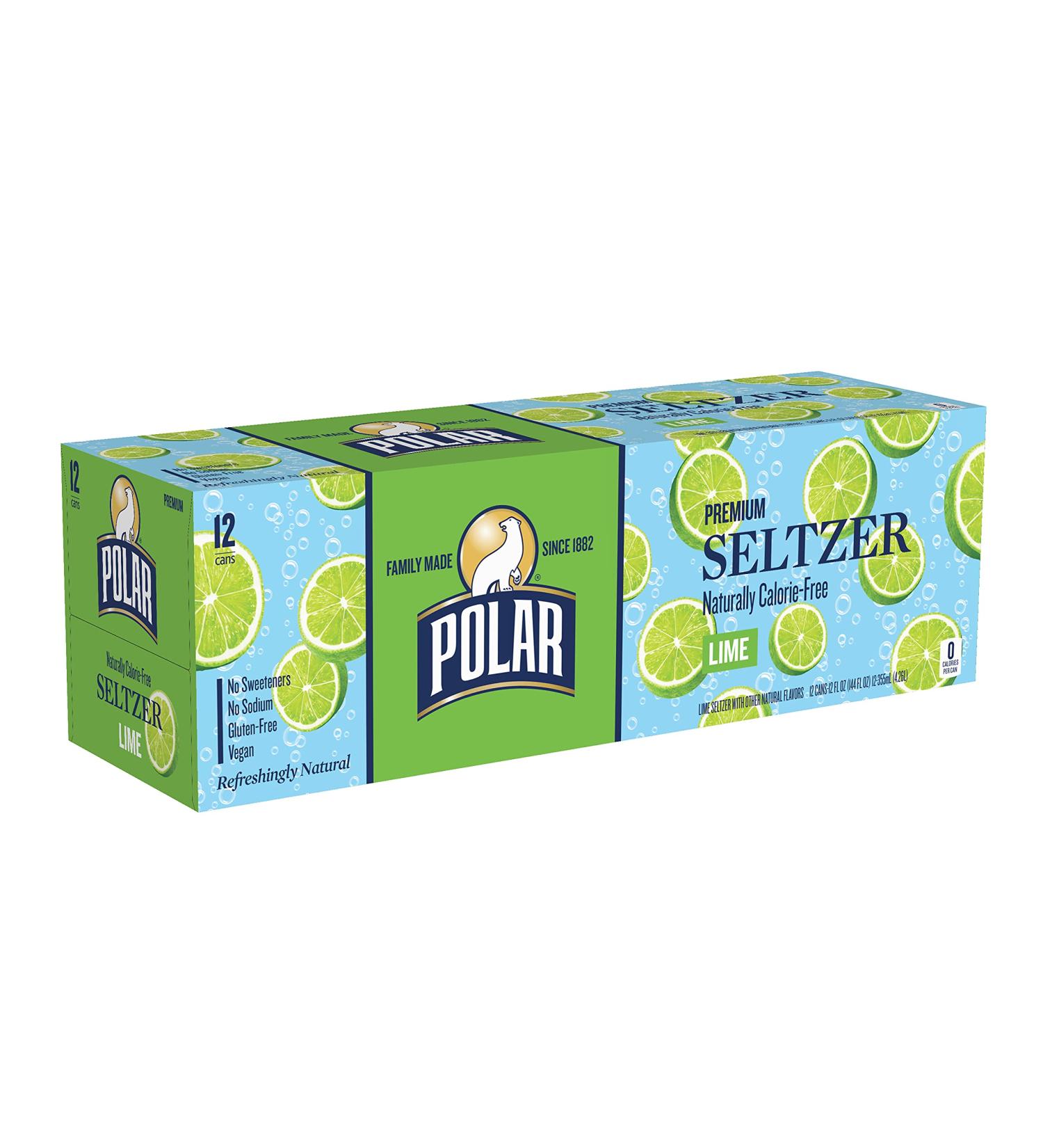 Polar Lime Seltzer Water - 12 fl oz Cans (12 Pack) - Buy Online on GoSupps.com