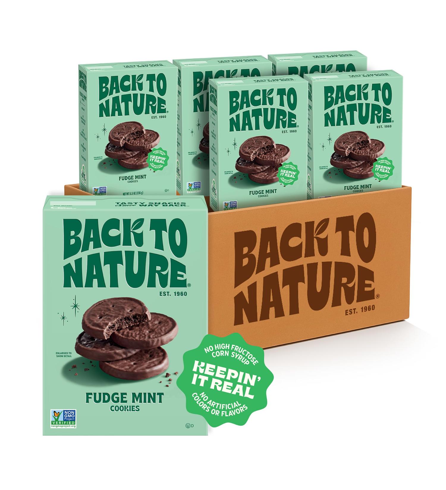 Back to Nature - Fudge Mint Cookies - Real Ingredients like Wheat Flour - Vegan, Non-GMO - Seriously Tasty Snacking - 5.5 Ounce (Pack of 6) - Buy Online on GoSupps.com