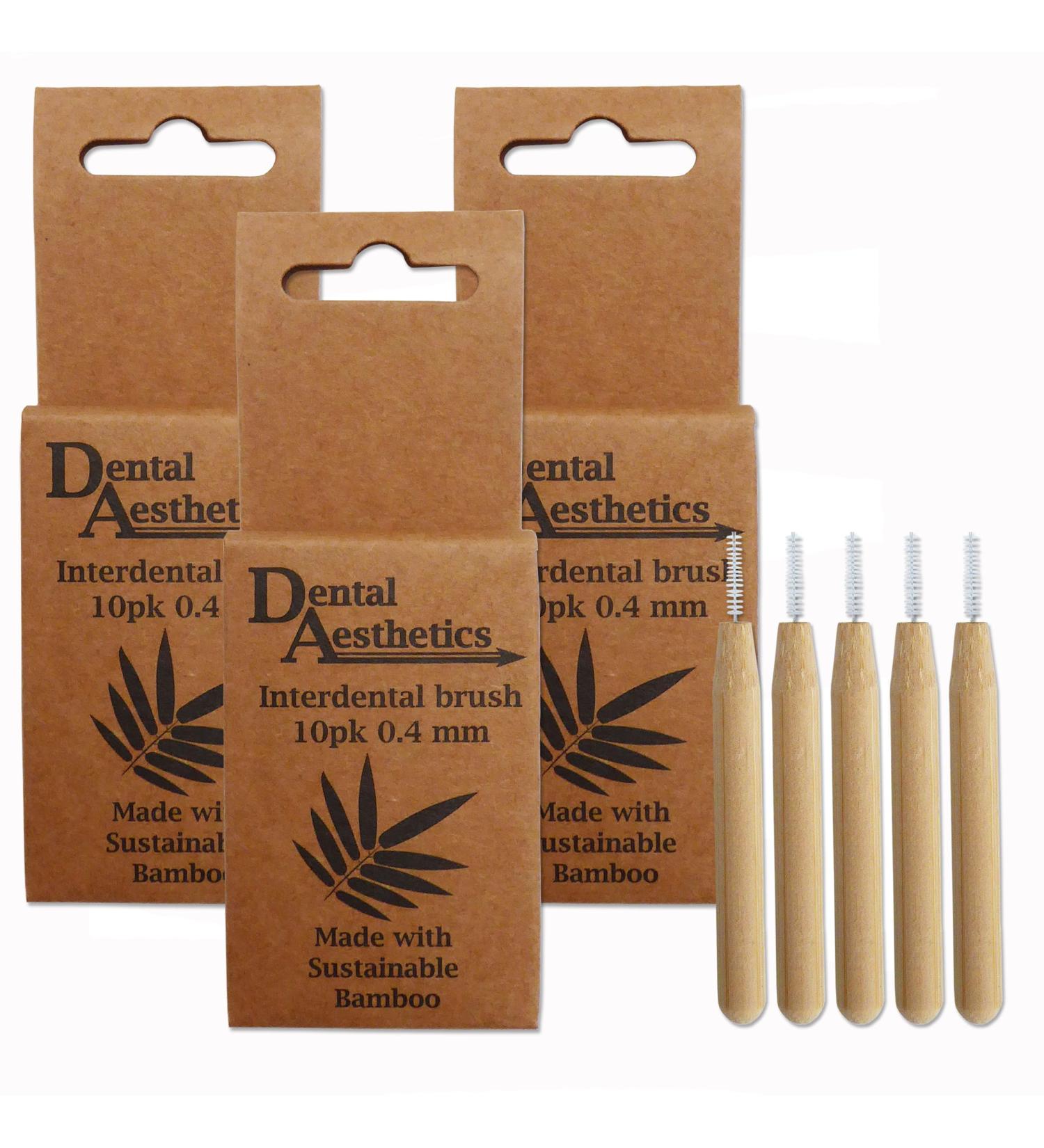 Bamboo Interdental Brushes - 3 Pack of 10 Brushes (0.4 mm) | Eco-Friendly Dental Care for Healthier Teeth - Buy Online on GoSupps.com