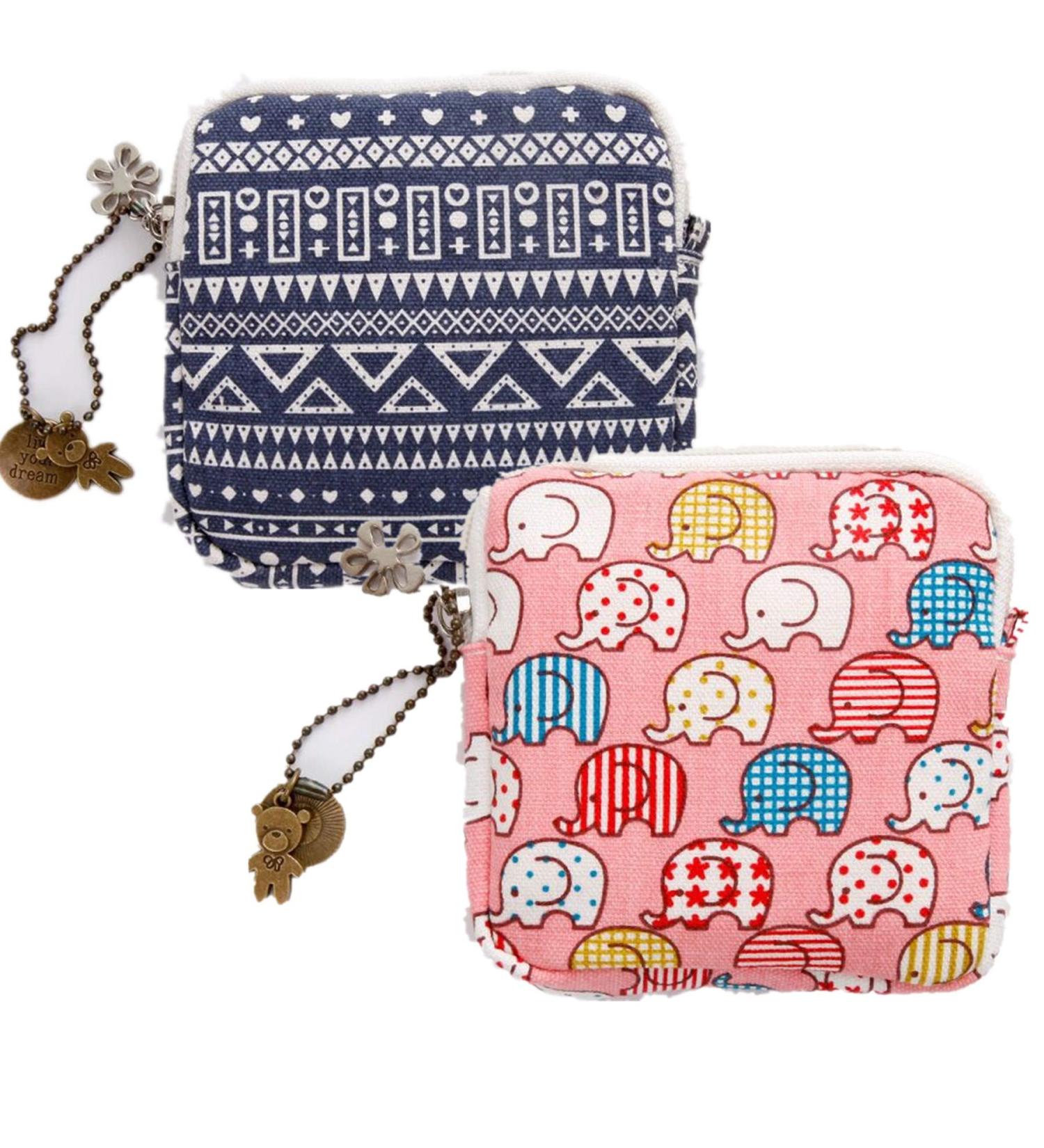 Shop Fanny 2-Piece Tampons Bag - Women's Zipper Storage & Coin Bag - Stylish Multicolored Design for International Shipping - Buy Online on GoSupps.com
